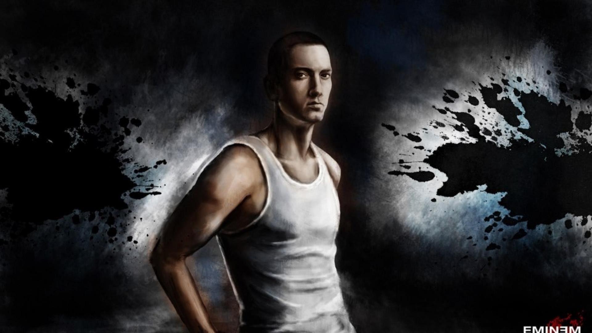 1920x1080 Eminem Wallpaper HD White Vest .itl.cat