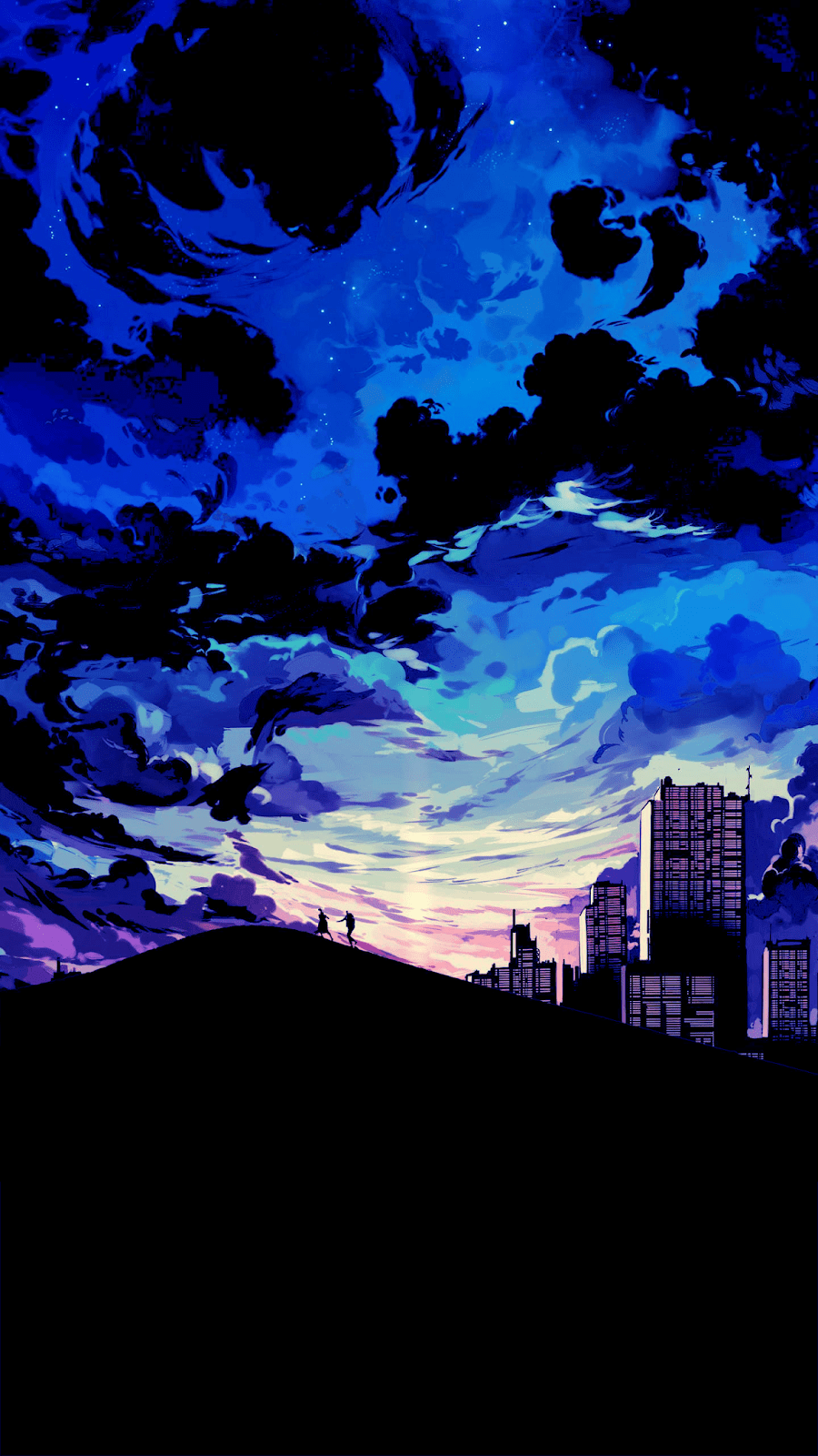900x1600 Anime Couple Sunset .line.