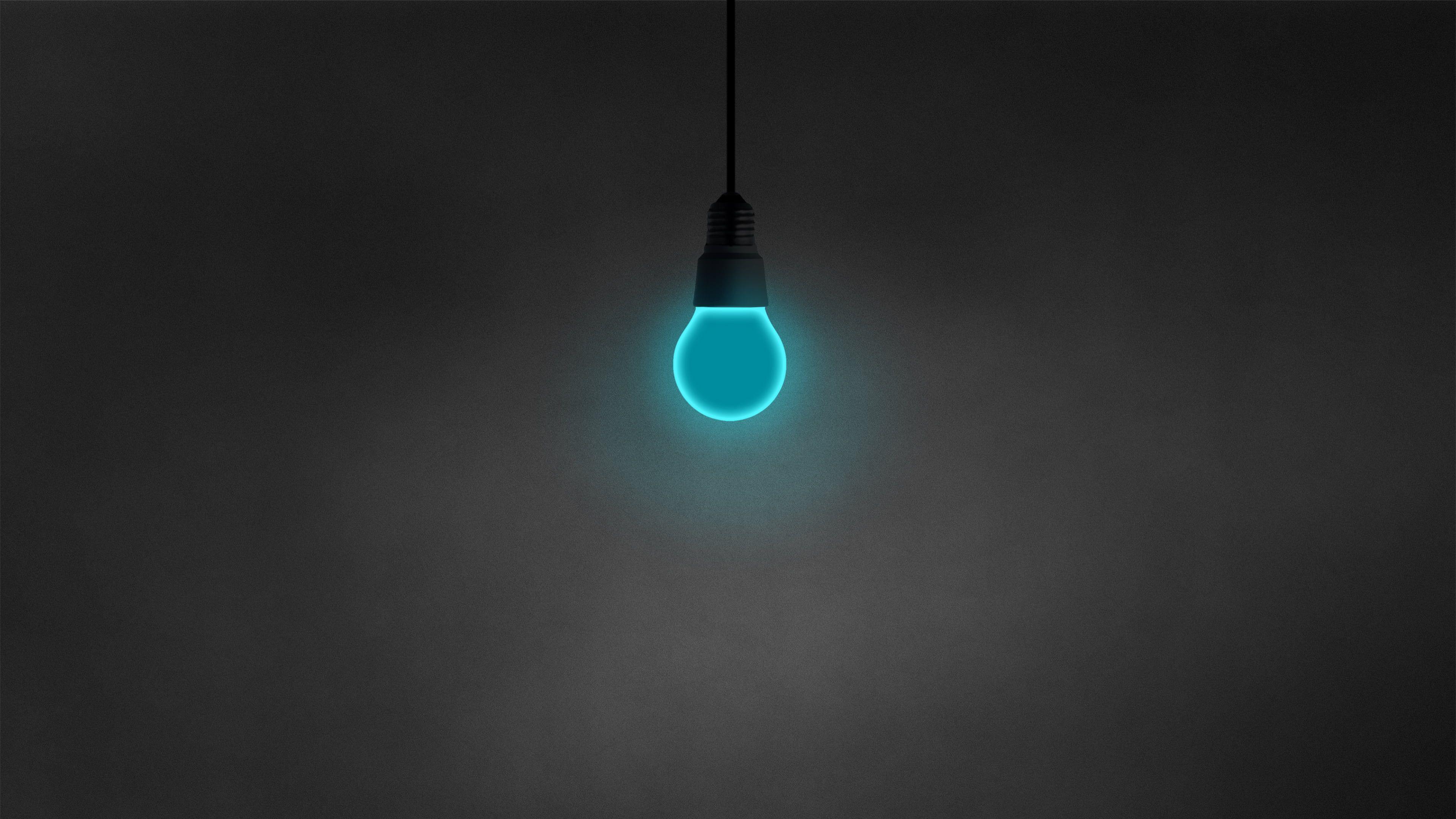 3840x2160 Black LED bulb, minimalism, dark .com