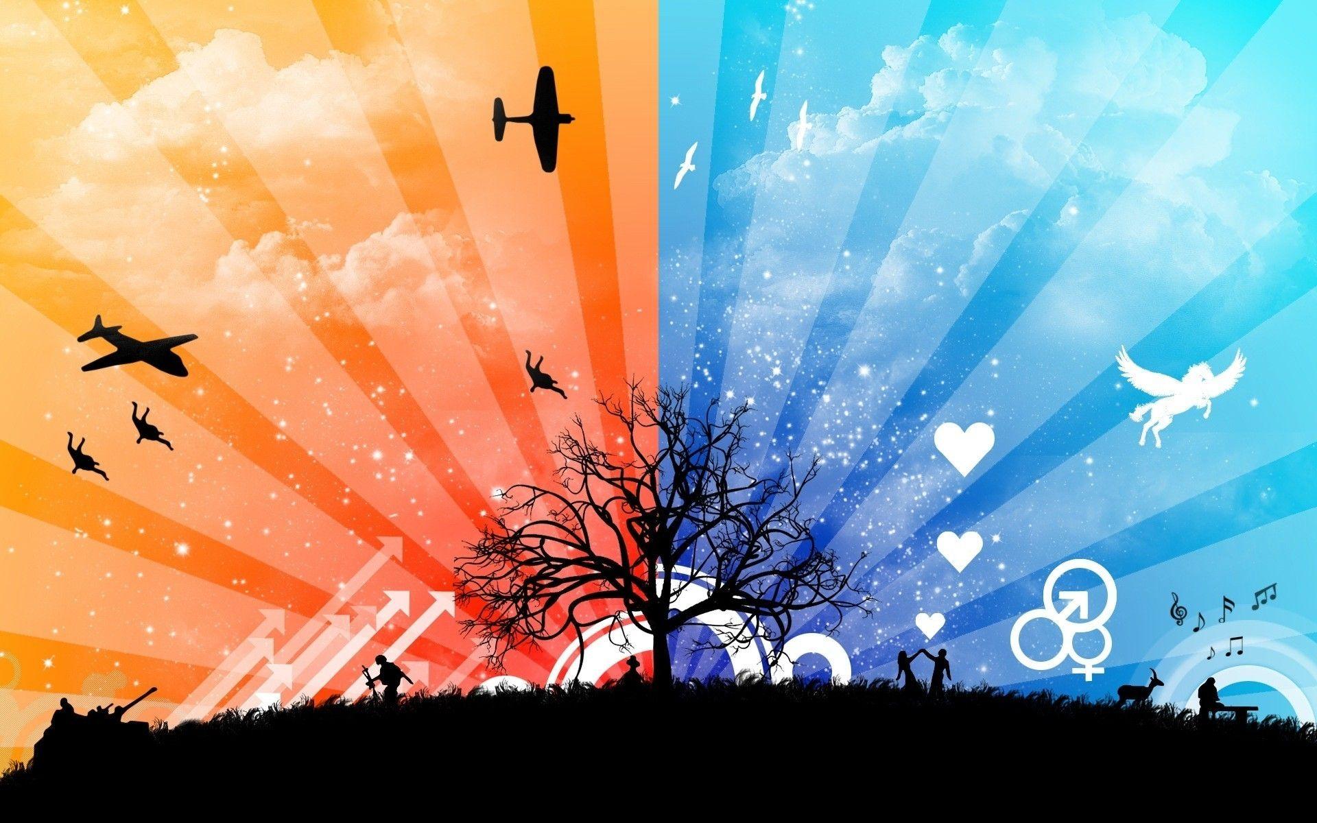 1920x1200 Tree Airplane People Nature wallpaper .