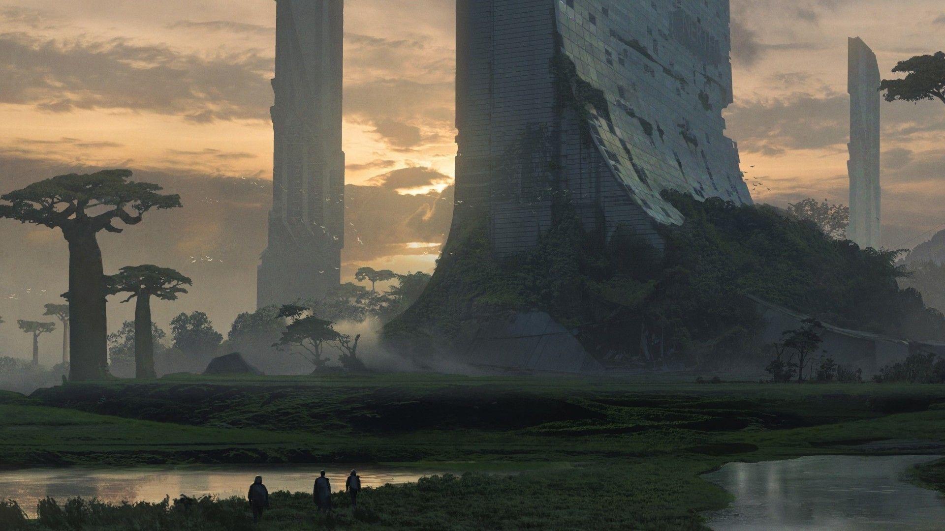 1920x1080 Futuristic Deserted City .