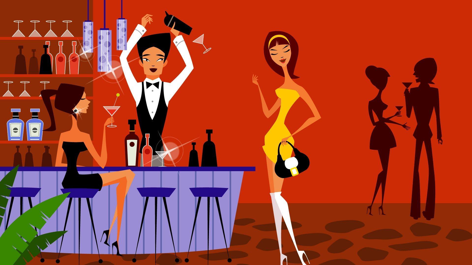 1920x1080 Wallpaper bar, disco, people, dancing .