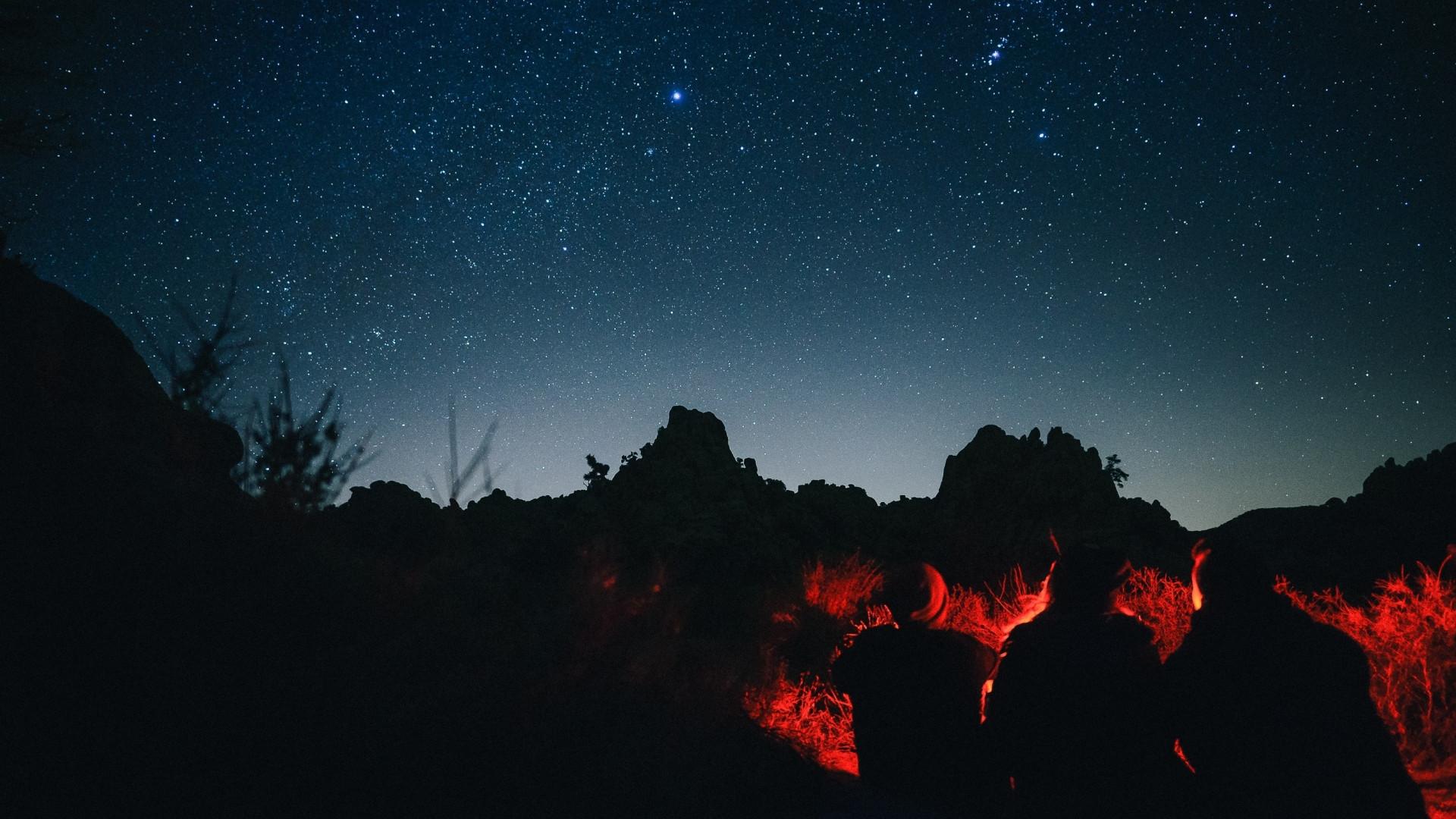 1920x1080 People Sitting Around Campfire .