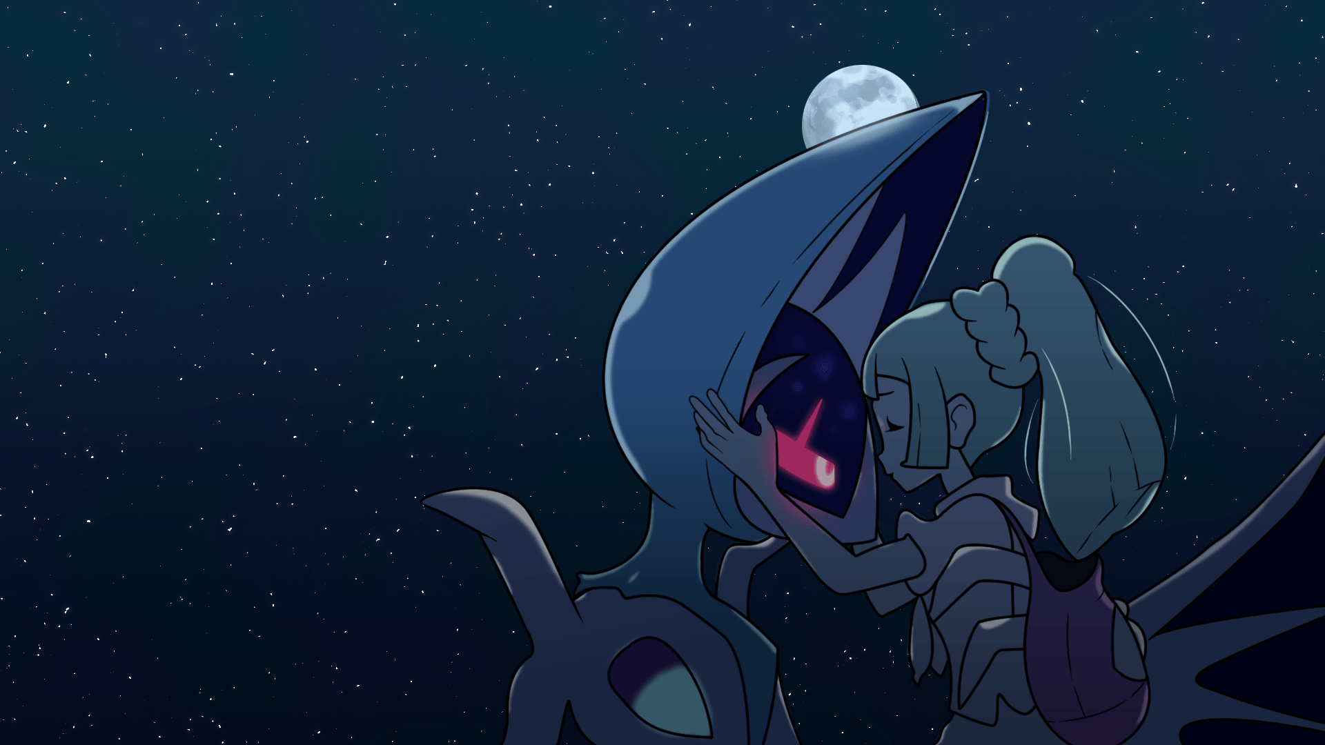 1920x1080 I recreated the credits image of Lillie and Lunala and made a