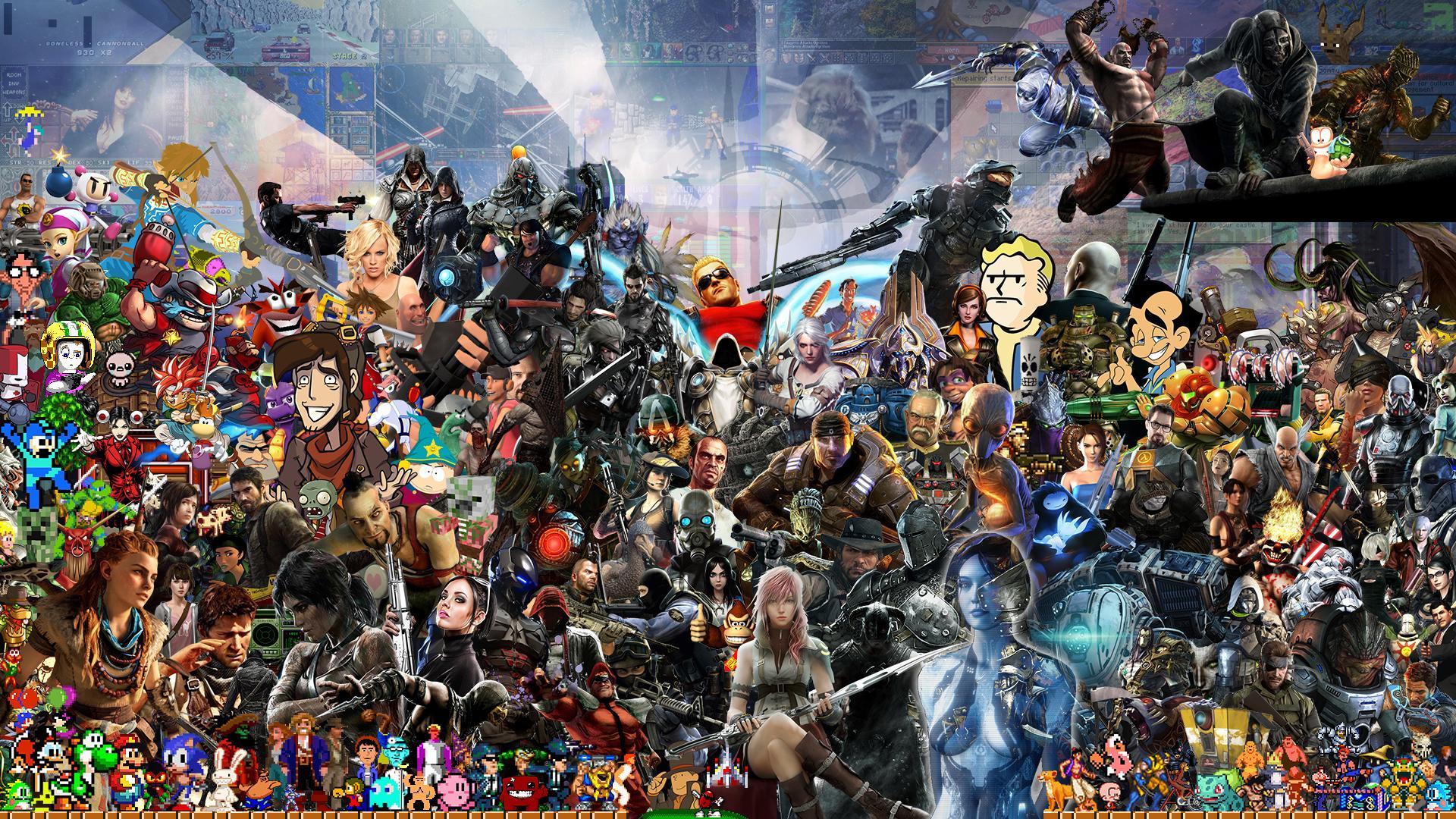 1920x1080 video game collage.