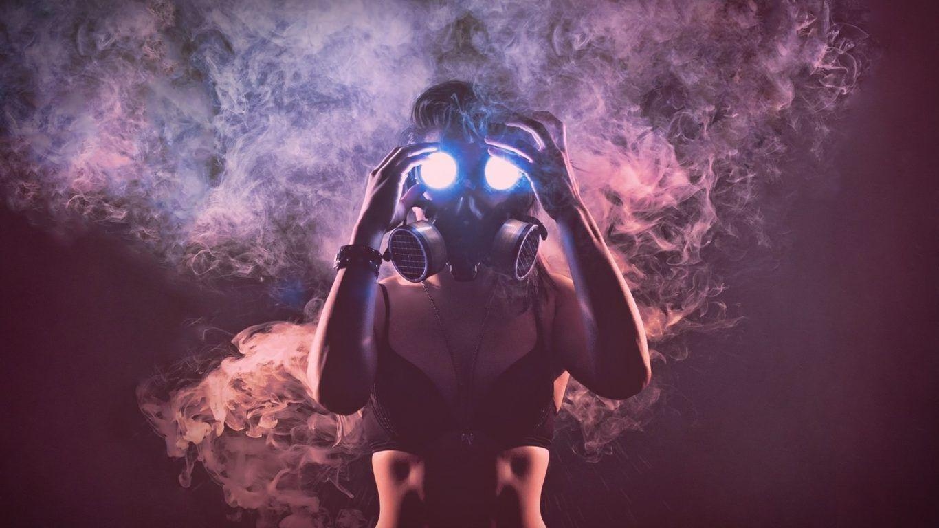 1366x768 Gas mask wallpaper 4k Hot girl gas mask .amp.