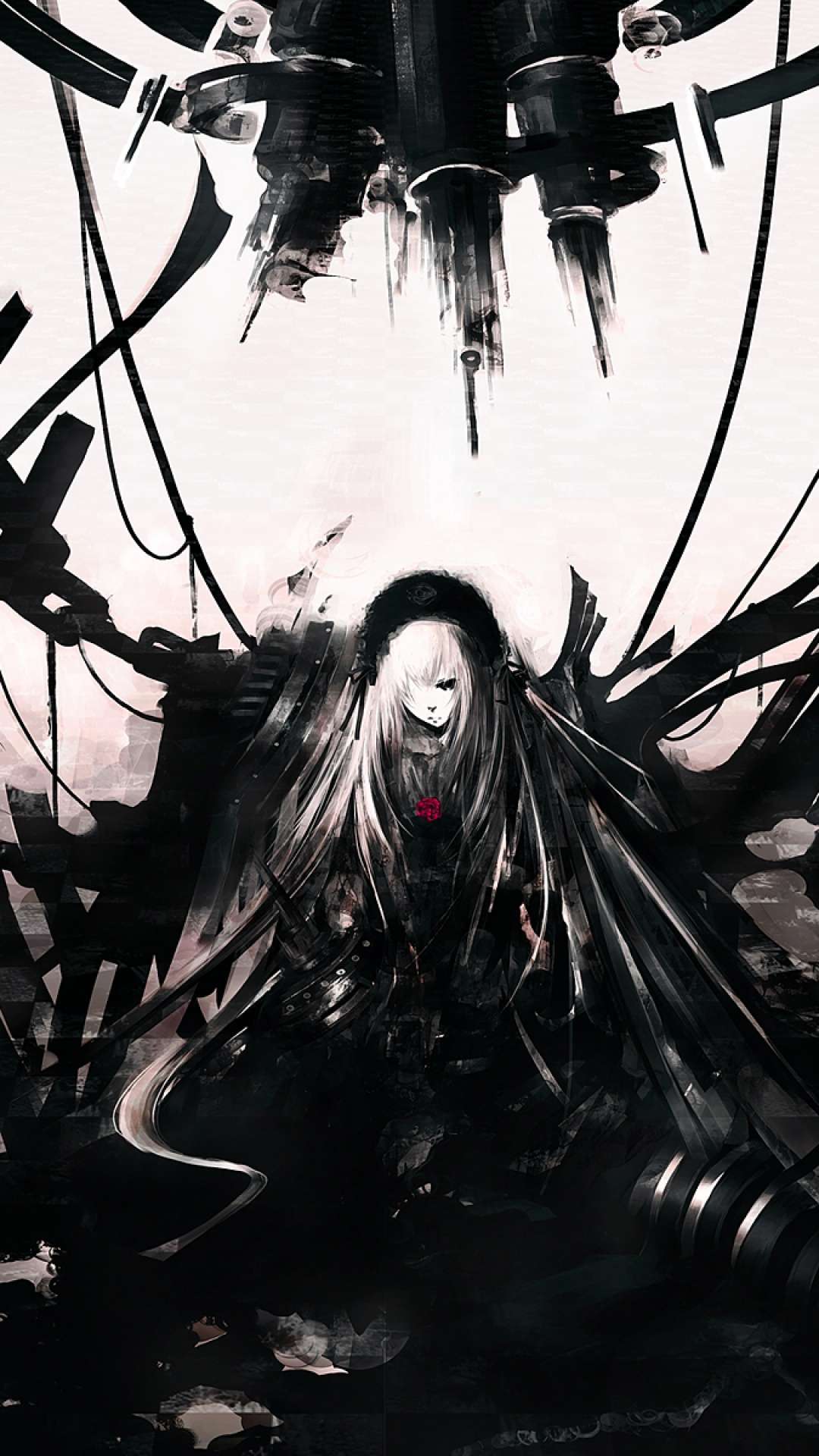 1080x1920 iPhone Anime Wallpaper Black And
