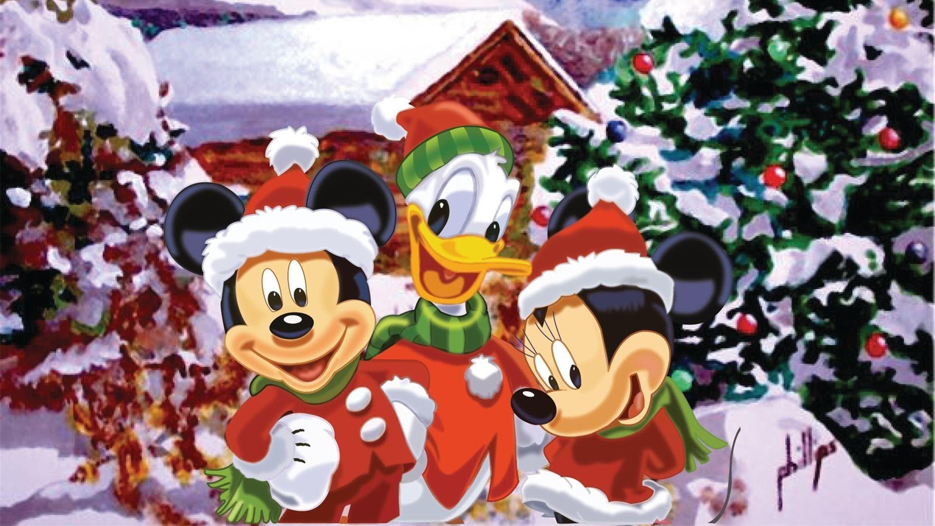 1920x1080 Mickey Mouse Christmas Wallpaper background picture