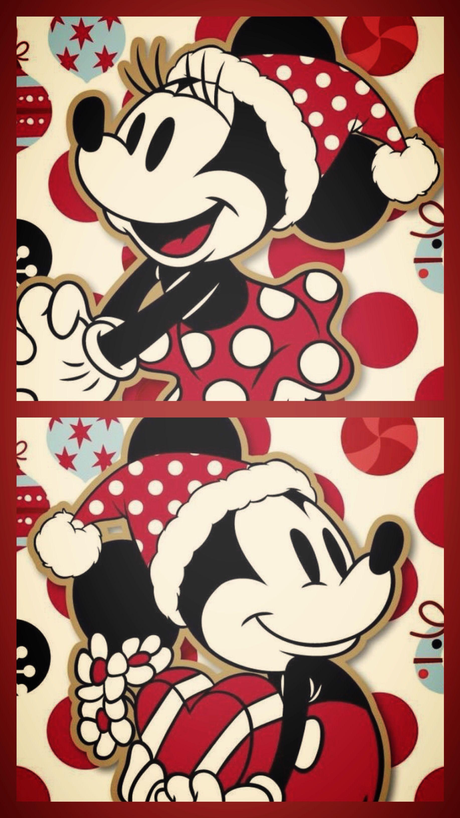 1835x3264 Mickey Mouse Christmas Aesthetic Wallpaper