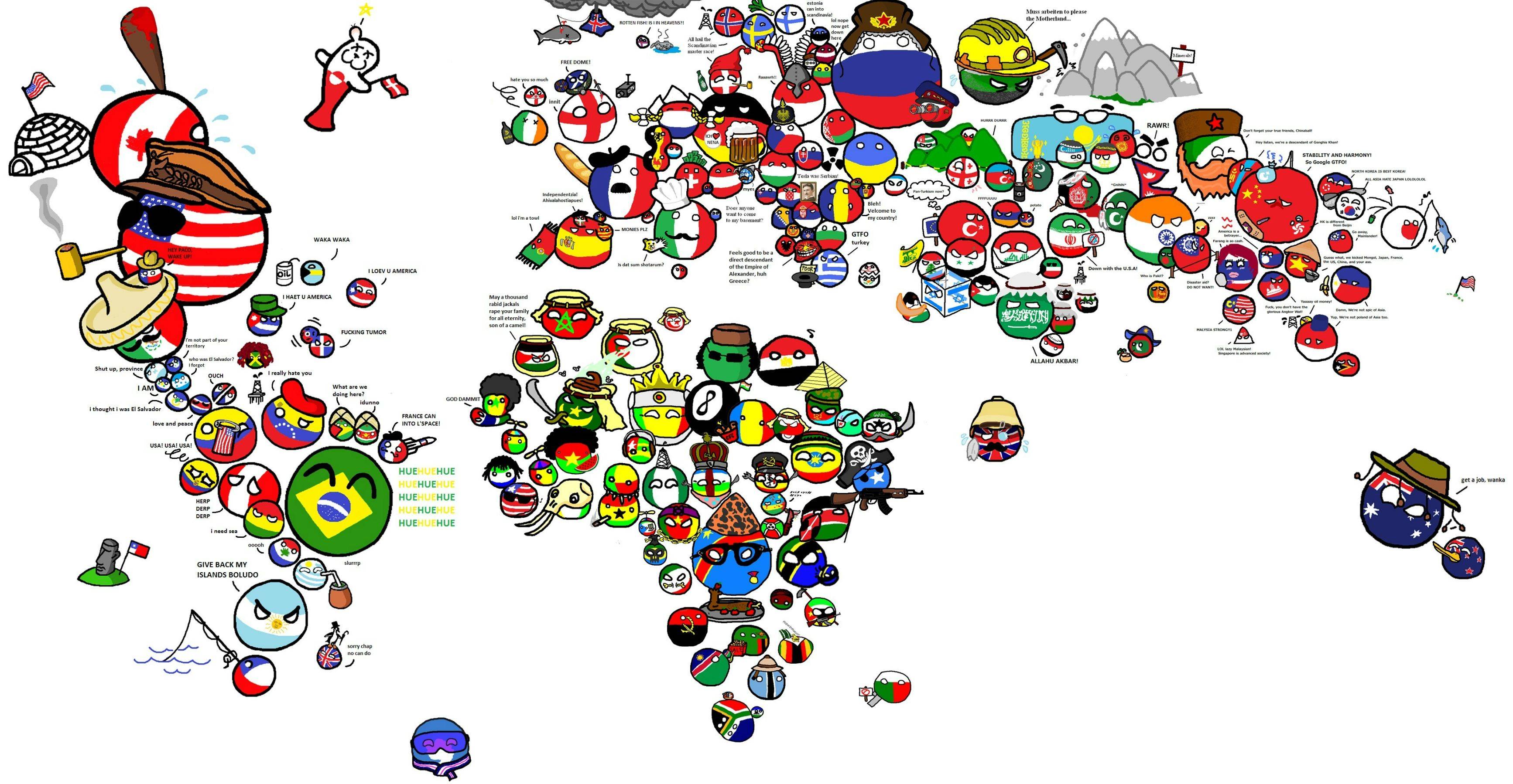 3468x1799 Polandball World Map Wallpaperx1799