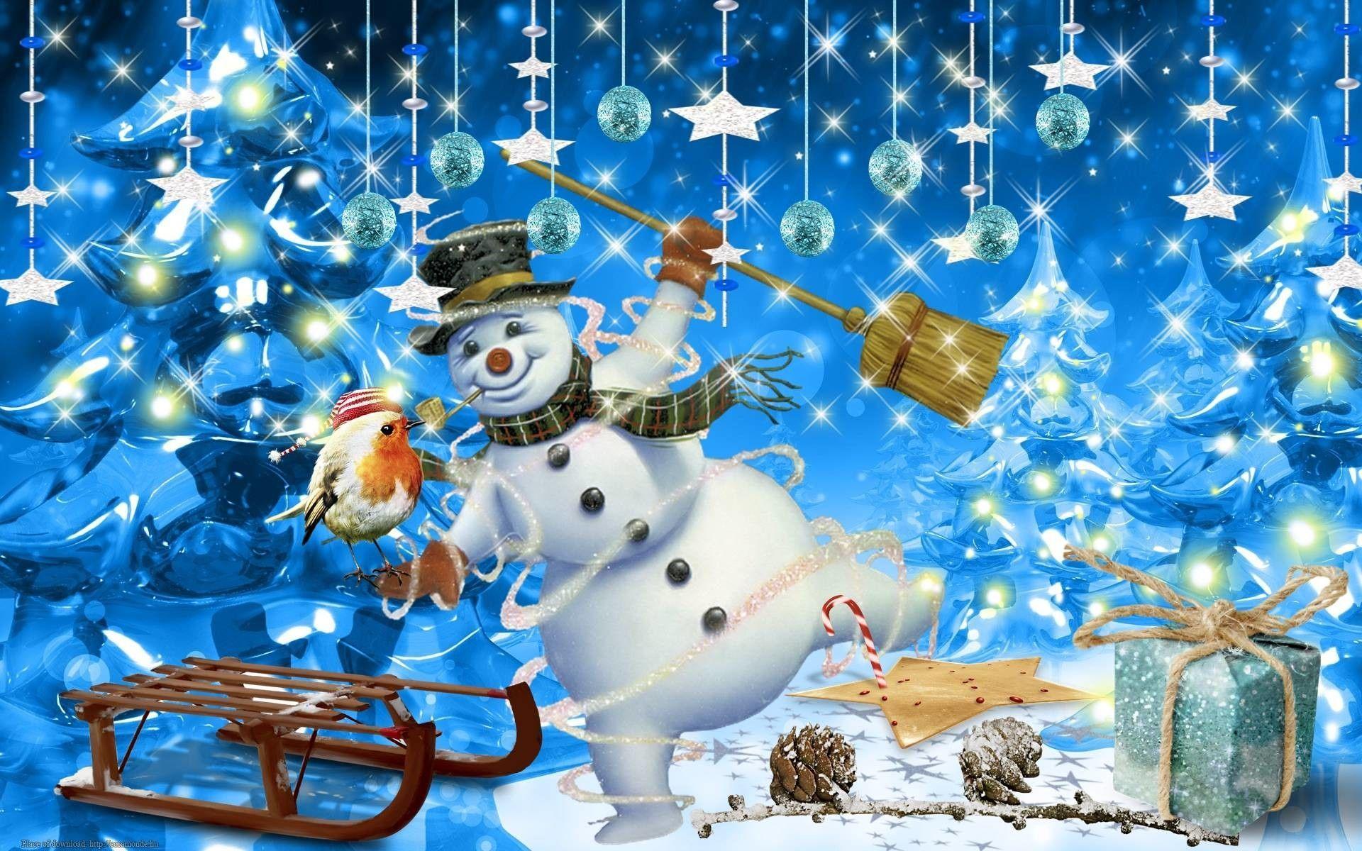 1920x1200 Christmas Snowman Wallpaper