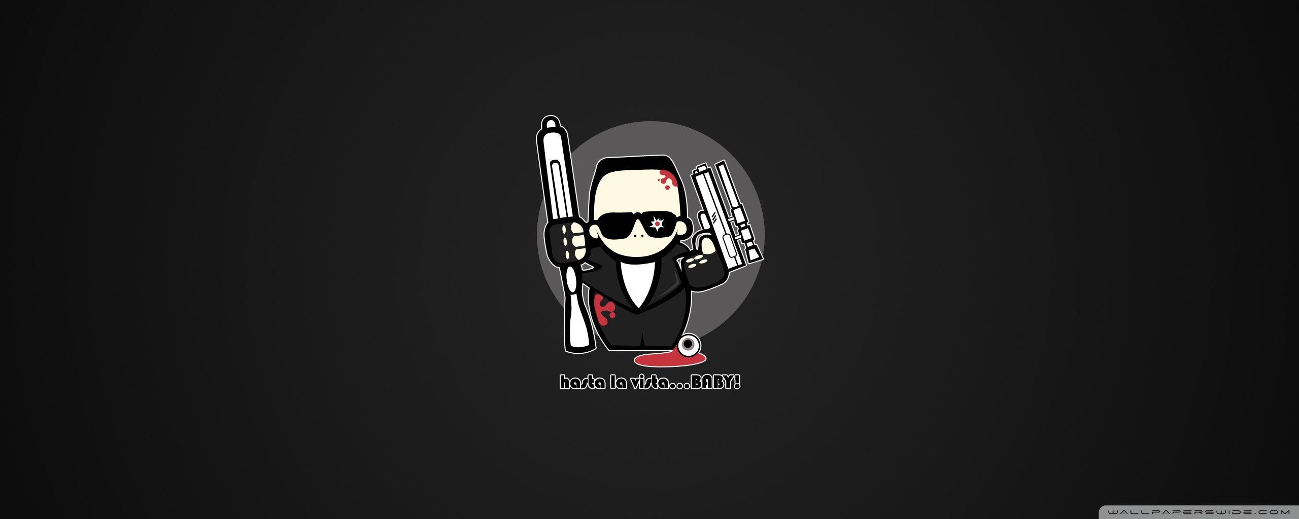 2560x1024 Funny Terminator Cartoon Ultra HD .