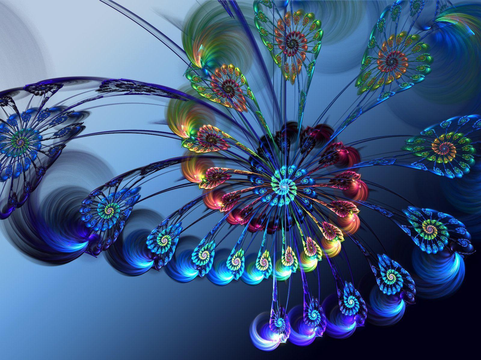 1600x1200 3D Peacock Feather Wallpaper .