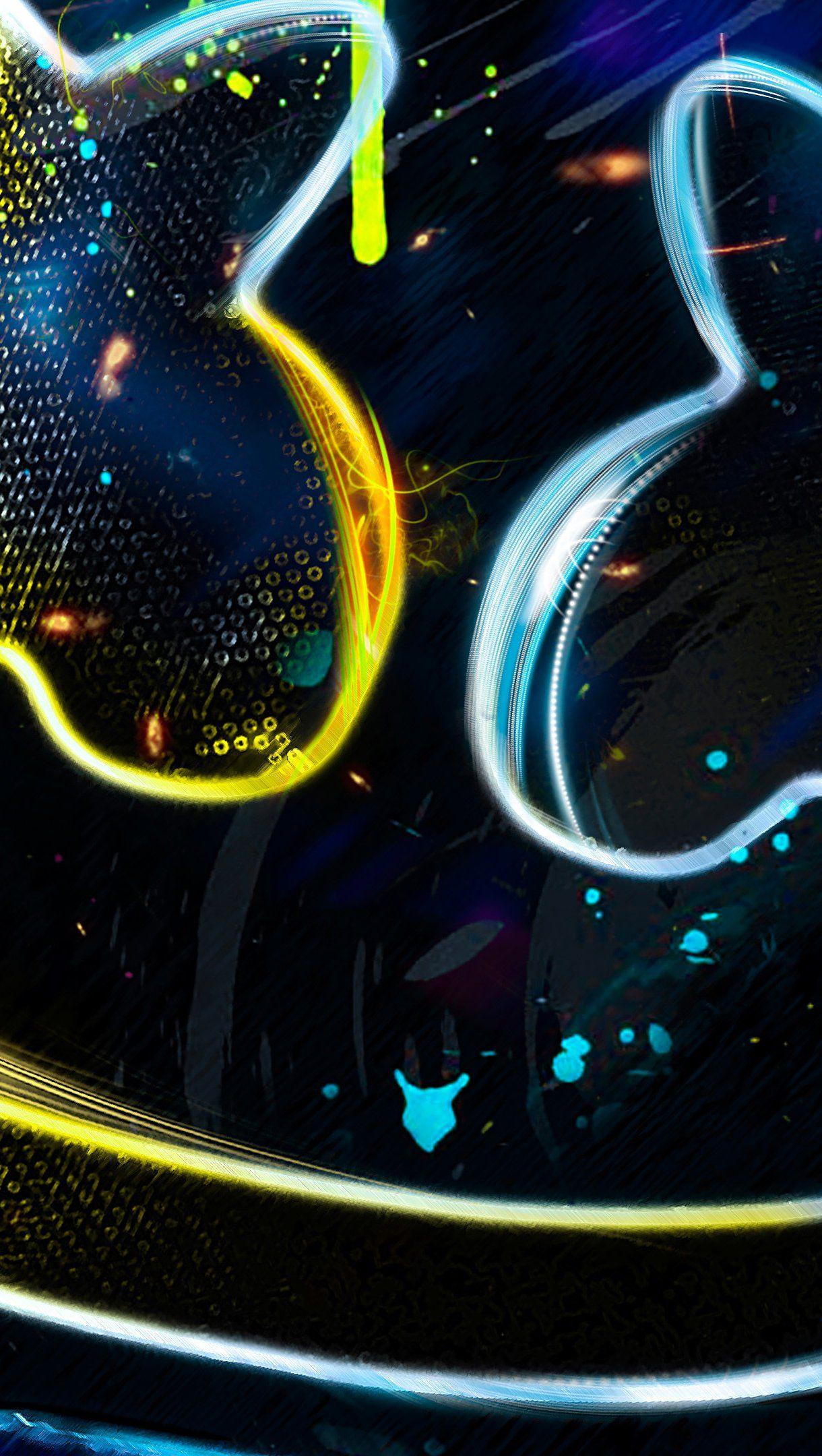 1220x2160 DJ Marshmello Neon Colors Wallpaper 4k .