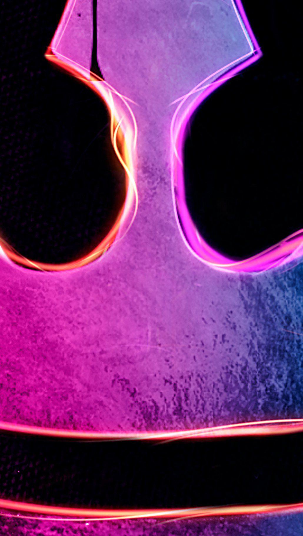 1030x1822 DJ Marshmello Neon lights and paint Wallpaper