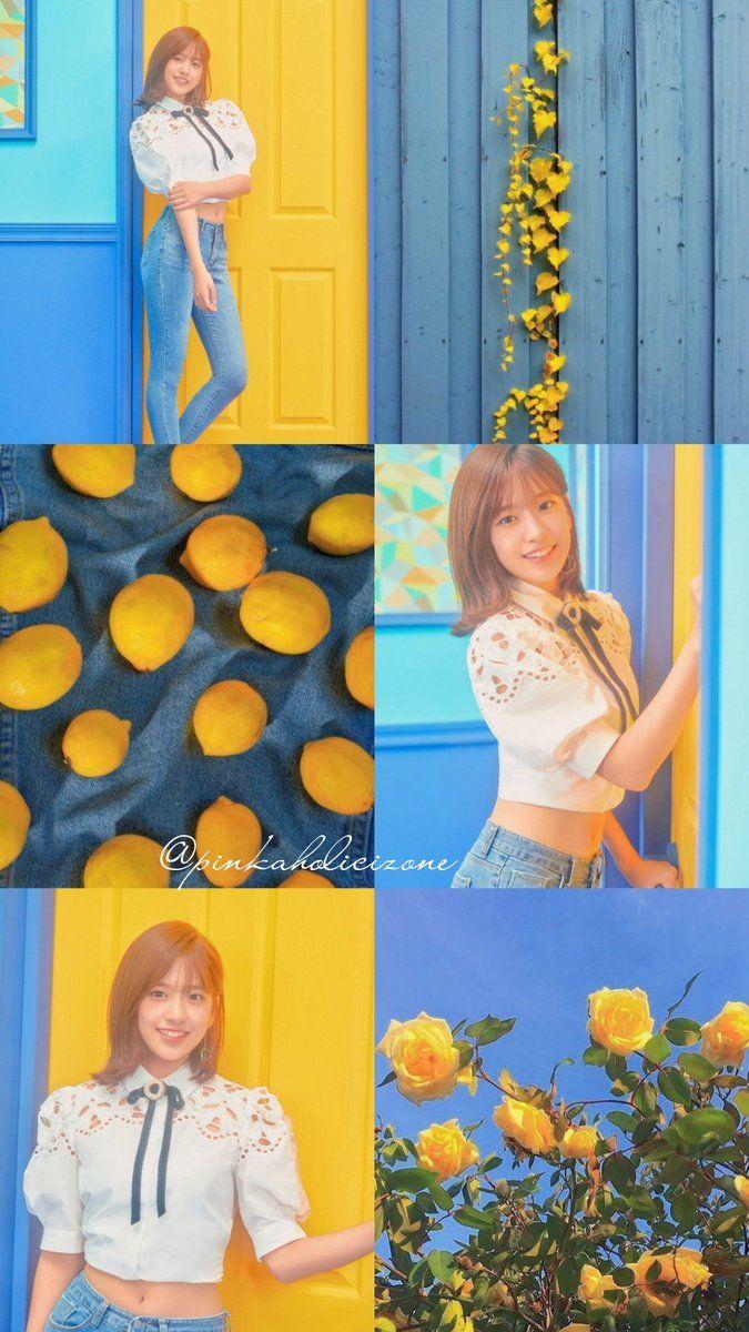675x1200 Ahn Yujin Yellow Blue Theme Wallpaper .