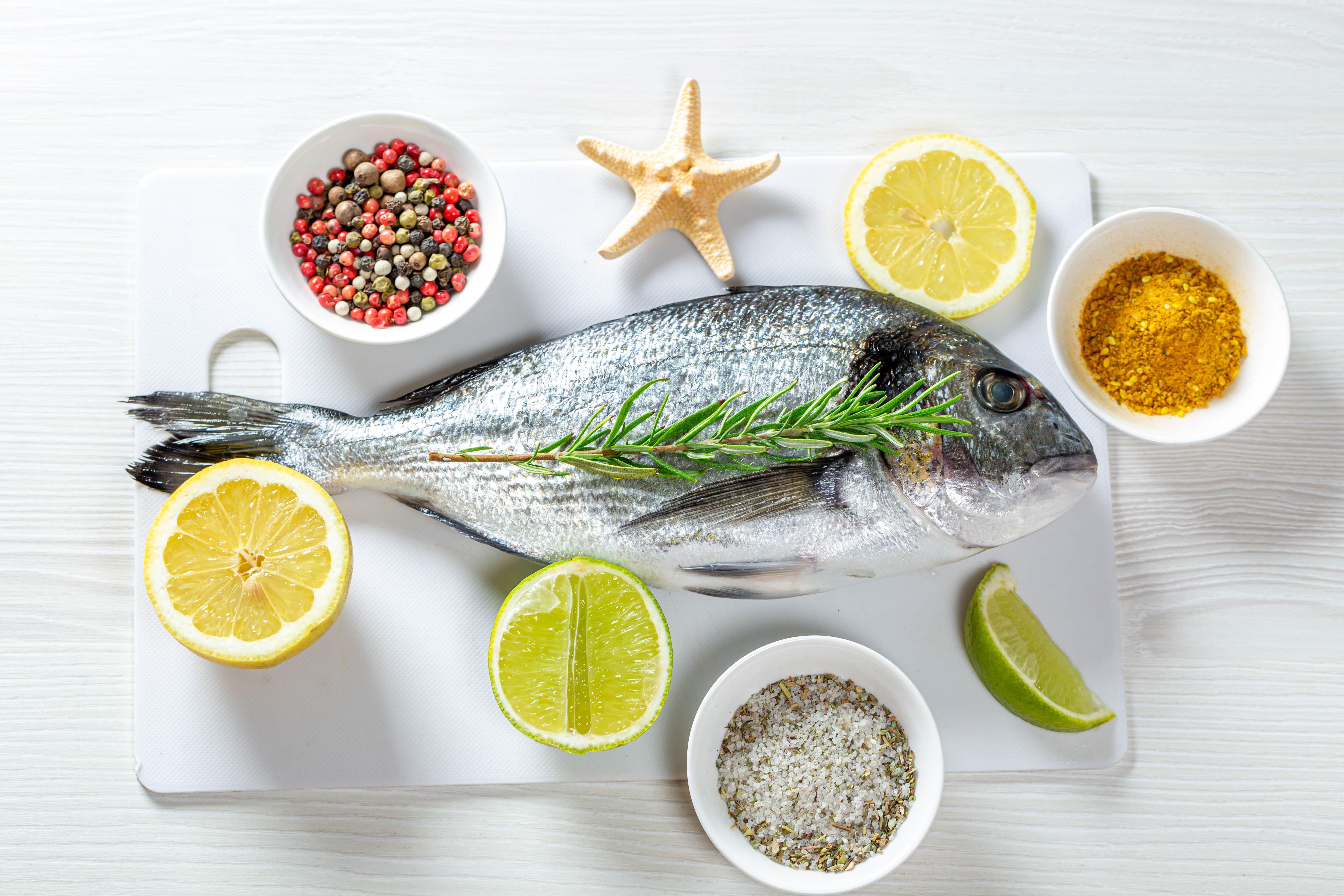 5760x3840 Fish Food Lemons Spices 5760x3840 .
