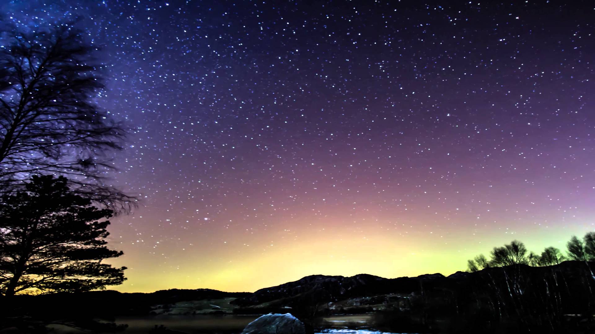 1920x1080 4K: Timelapse compilation of stars, Aurora Borealis and Milkyway