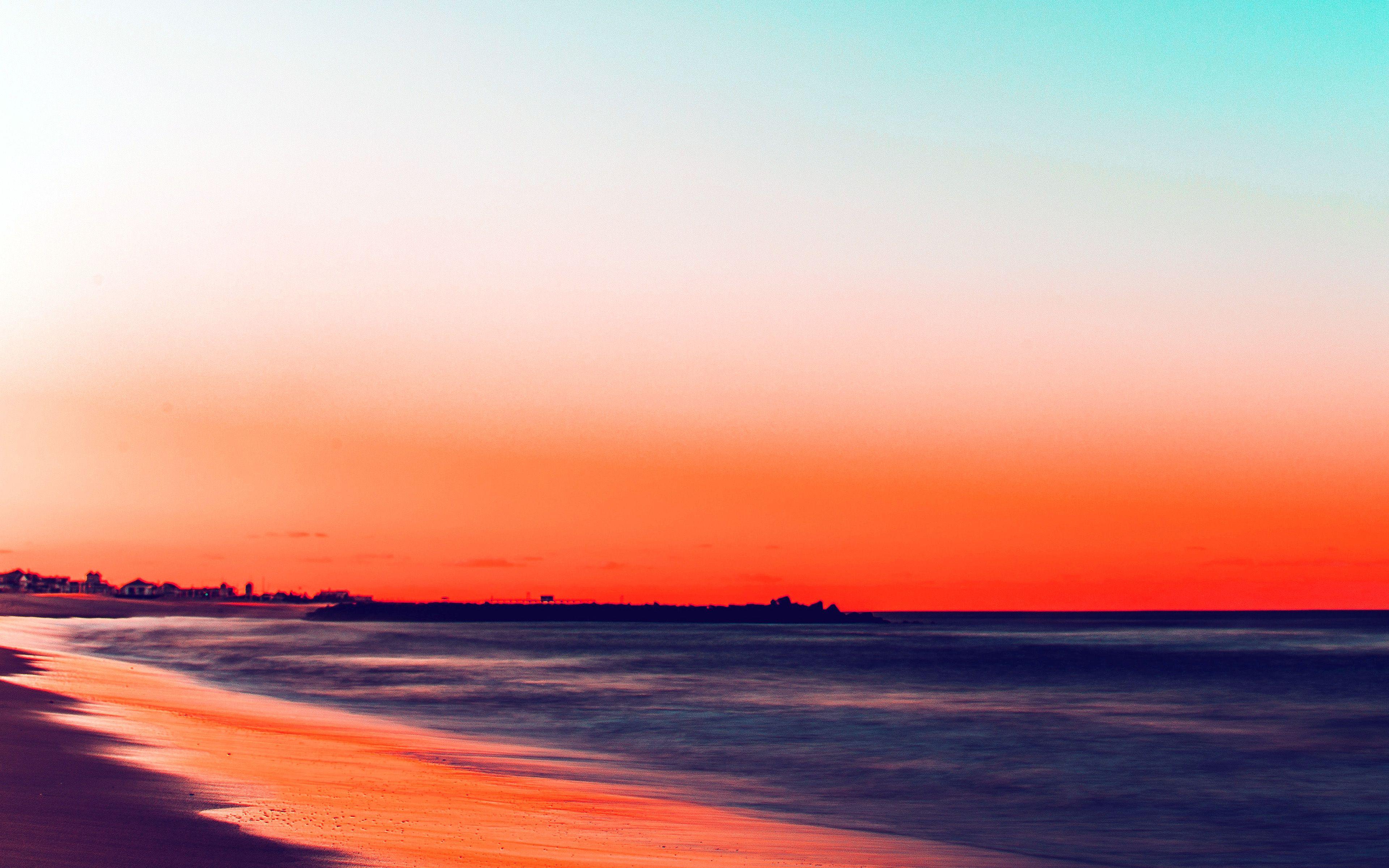 3840x2400 Aesthetic Computer Sunset Wallpaper