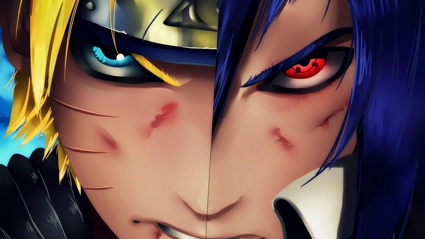 1366x768 Naruto Vs Sasuke Wallpaper HD .