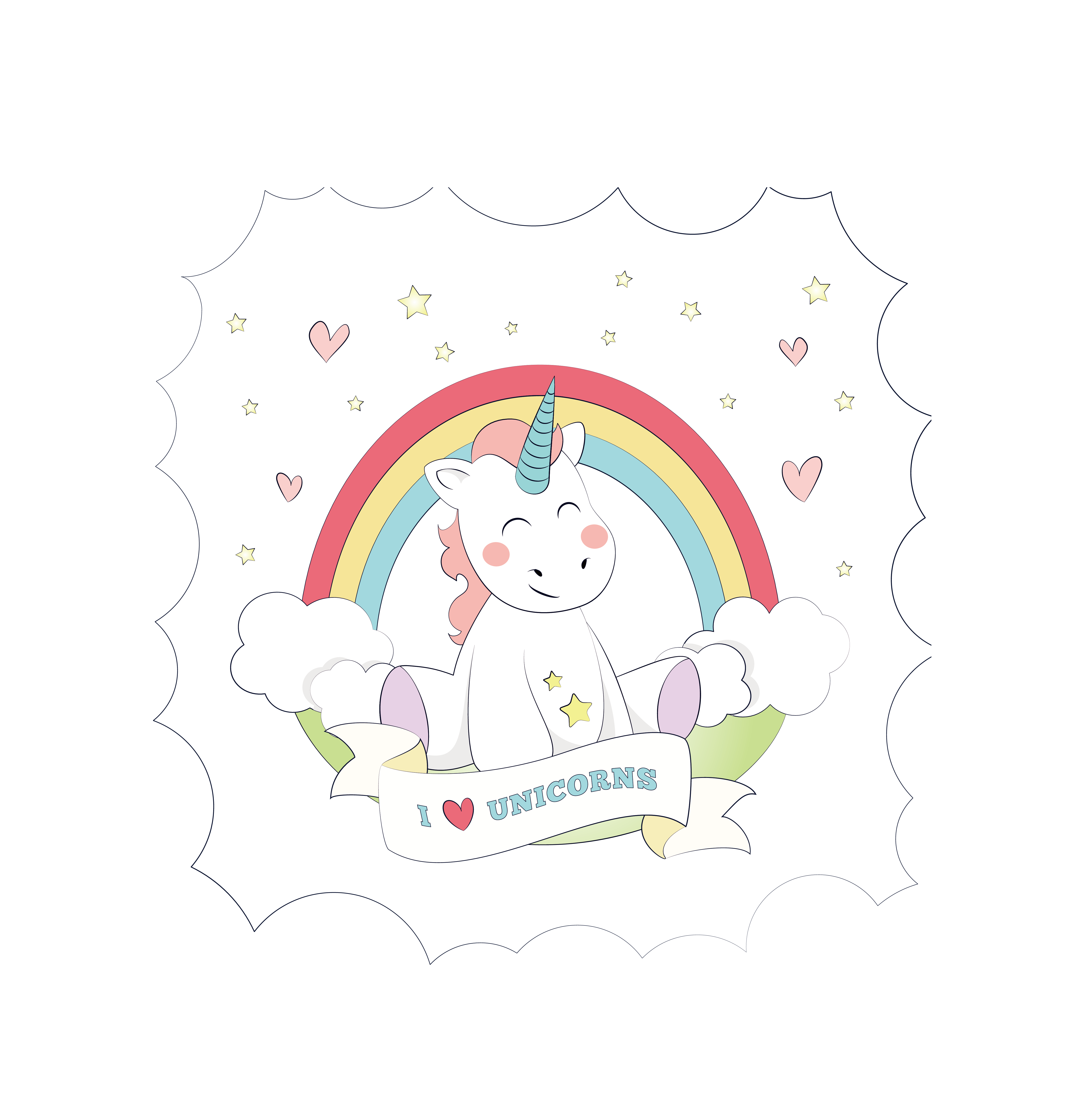 5109x5366 Unicorn, Wall Decal, Sticker, Pink .itl.cat