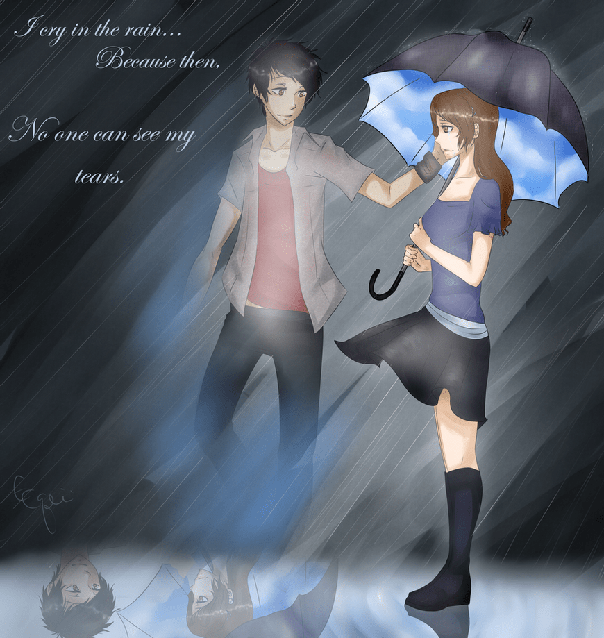 870x919 Anime Boy Sad In Rain