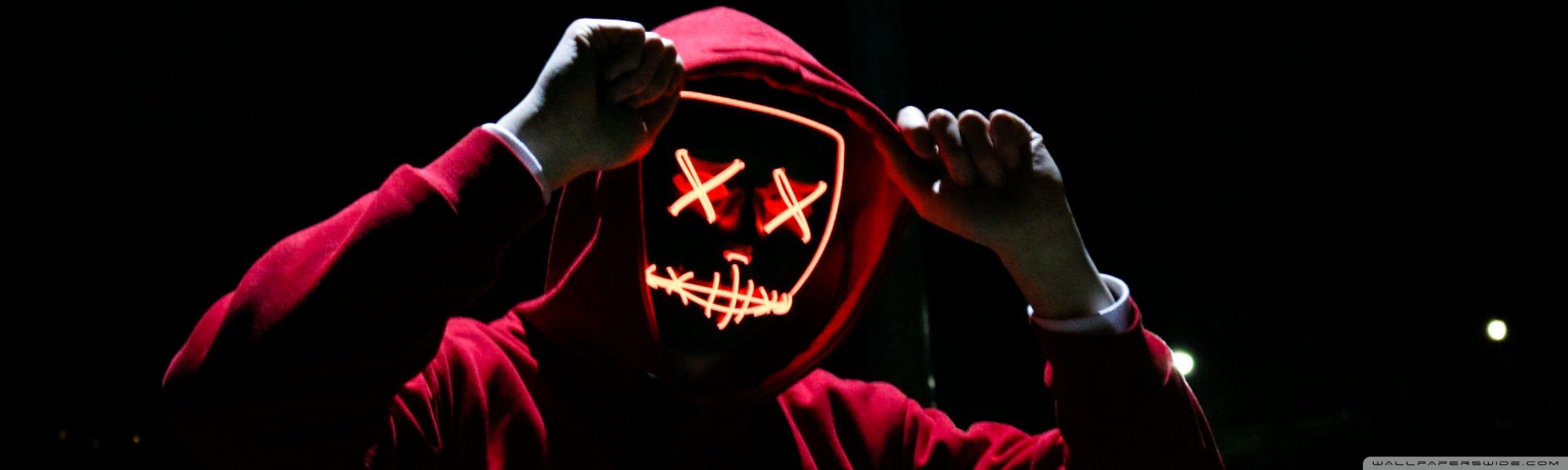 2560x768 Red Hoodie Man Night Ultra HD Desktop .