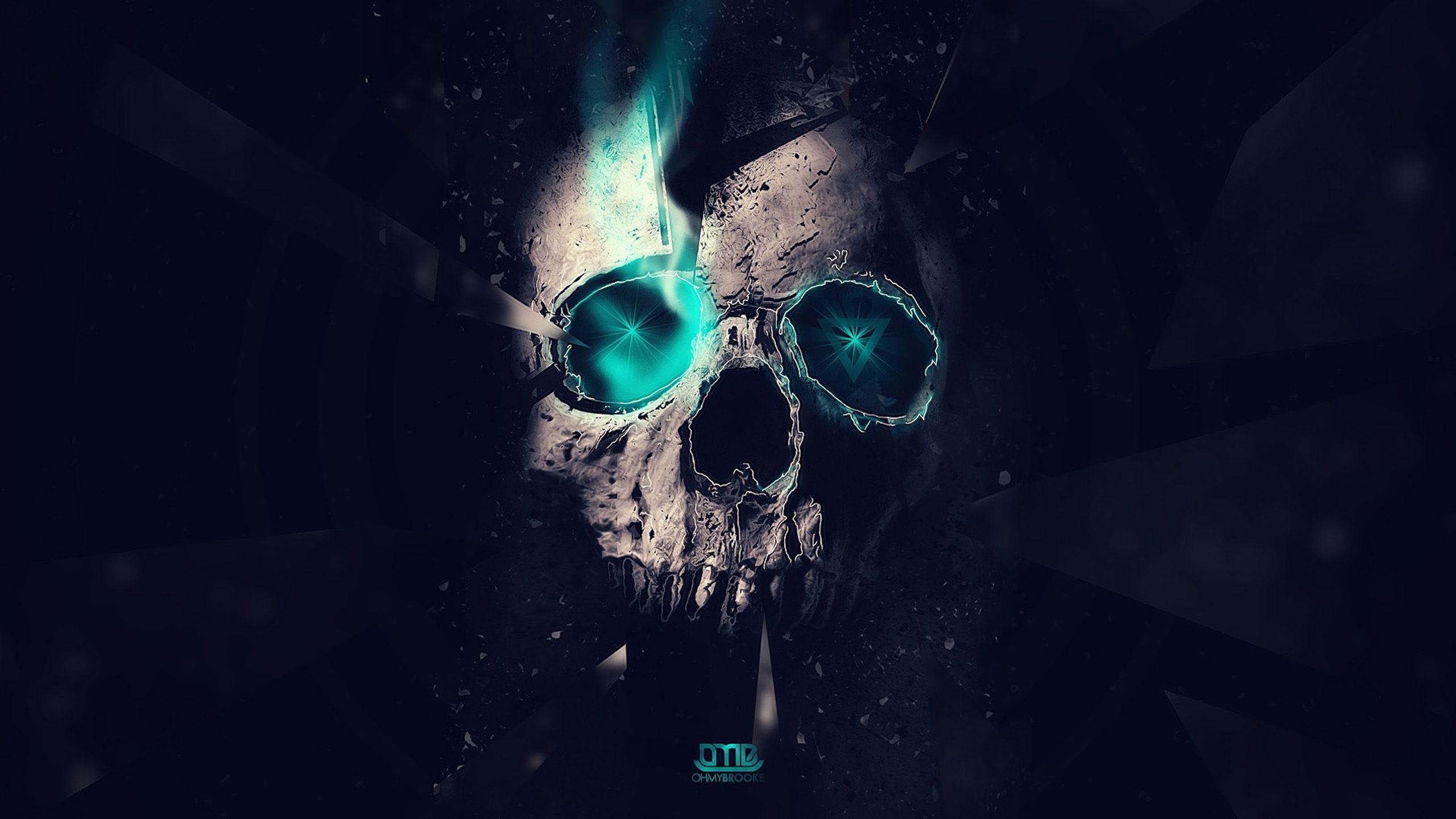 2560x1440 Blue Skull Game Wallpaper HD Desktop .