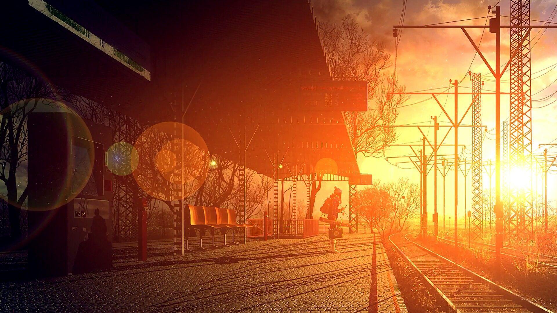 1920x1080 Anime Orange Sky