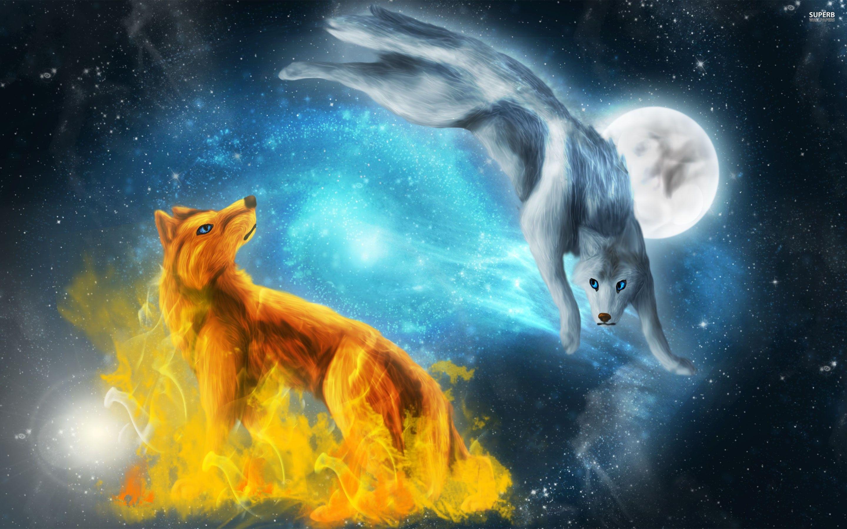 2880x1800 Galaxy Wolf