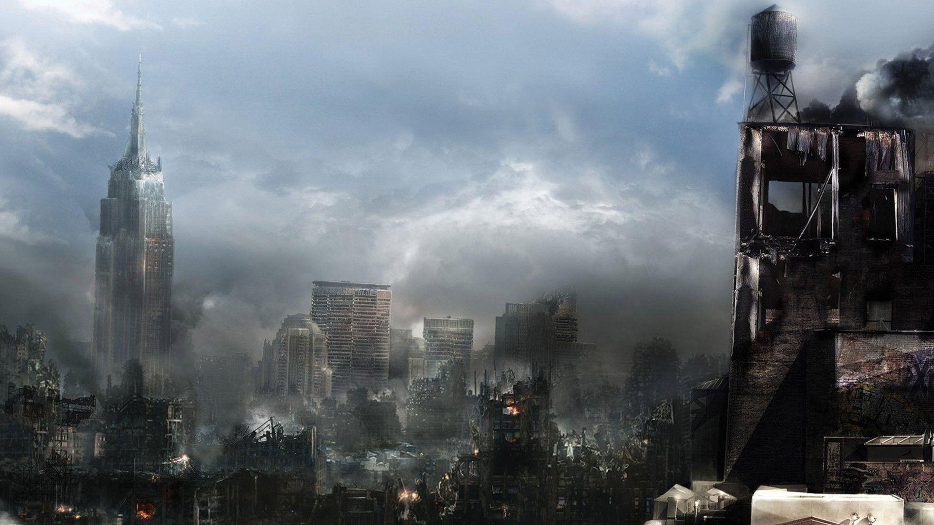 1920x1080 Destroyed City Background