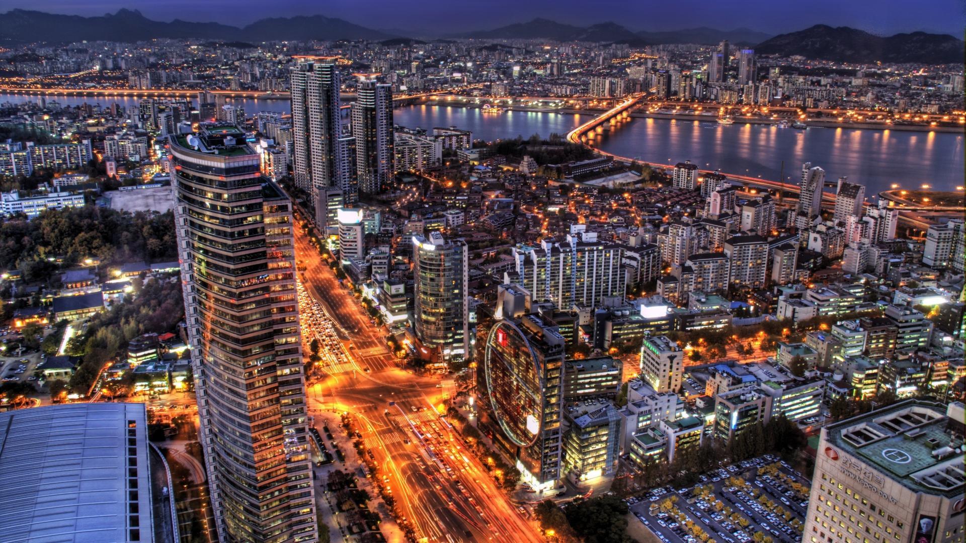 1920x1080 Night seoul south korea wallpaper