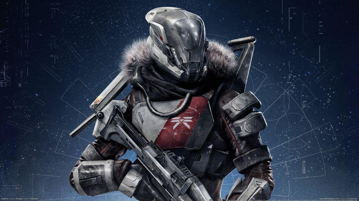 1245x700 Destiny Warrior Armor Sci Fi Cyborg Robot Weapon Gun Titan Wallpaper HD HD Wallpaper