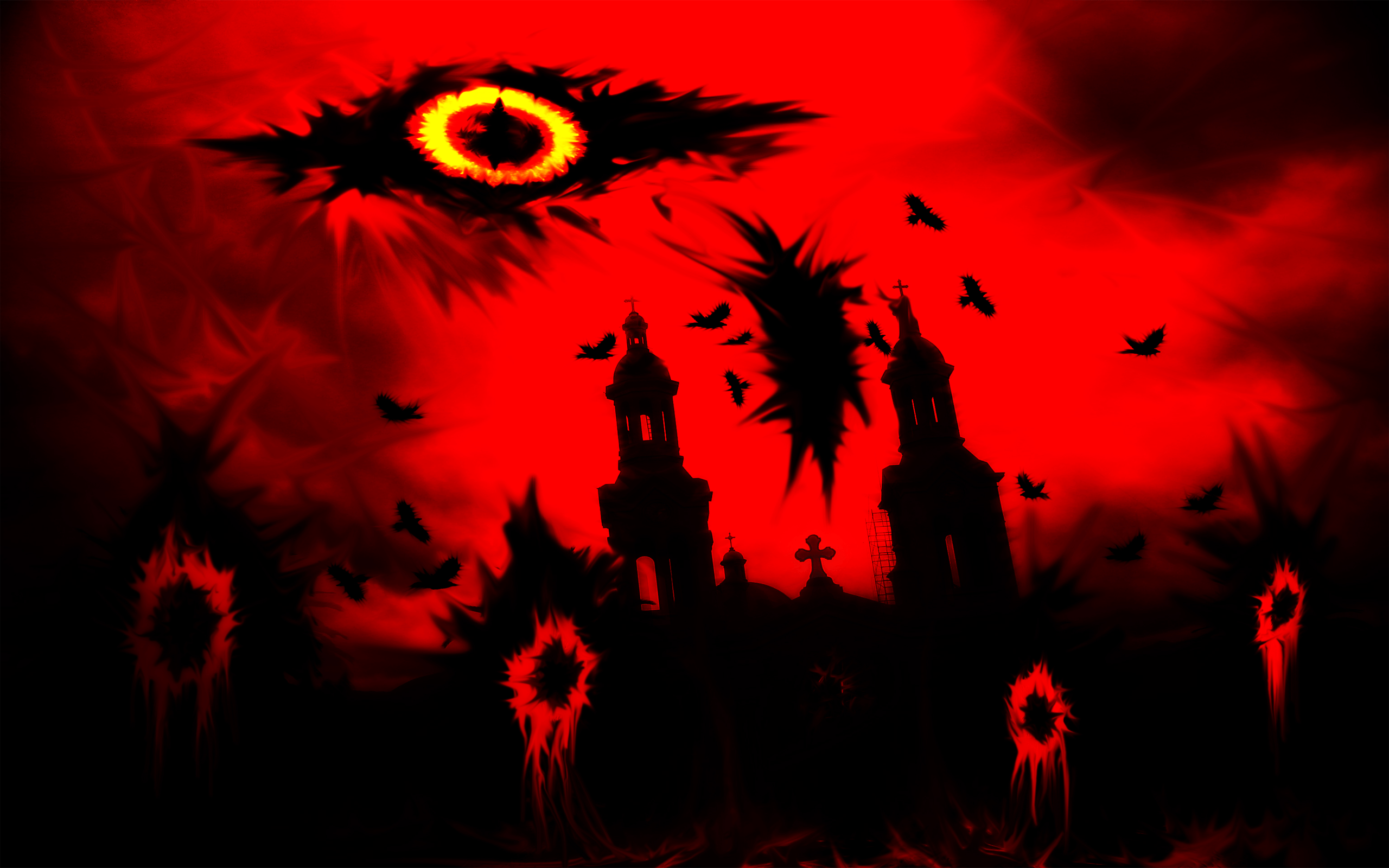 2560x1600 Apocalypse Bird Black Hole Blood Church .