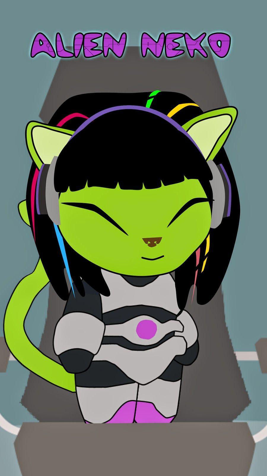 900x1600 Alien Neko: iPhone 6 Plus Wallpaper