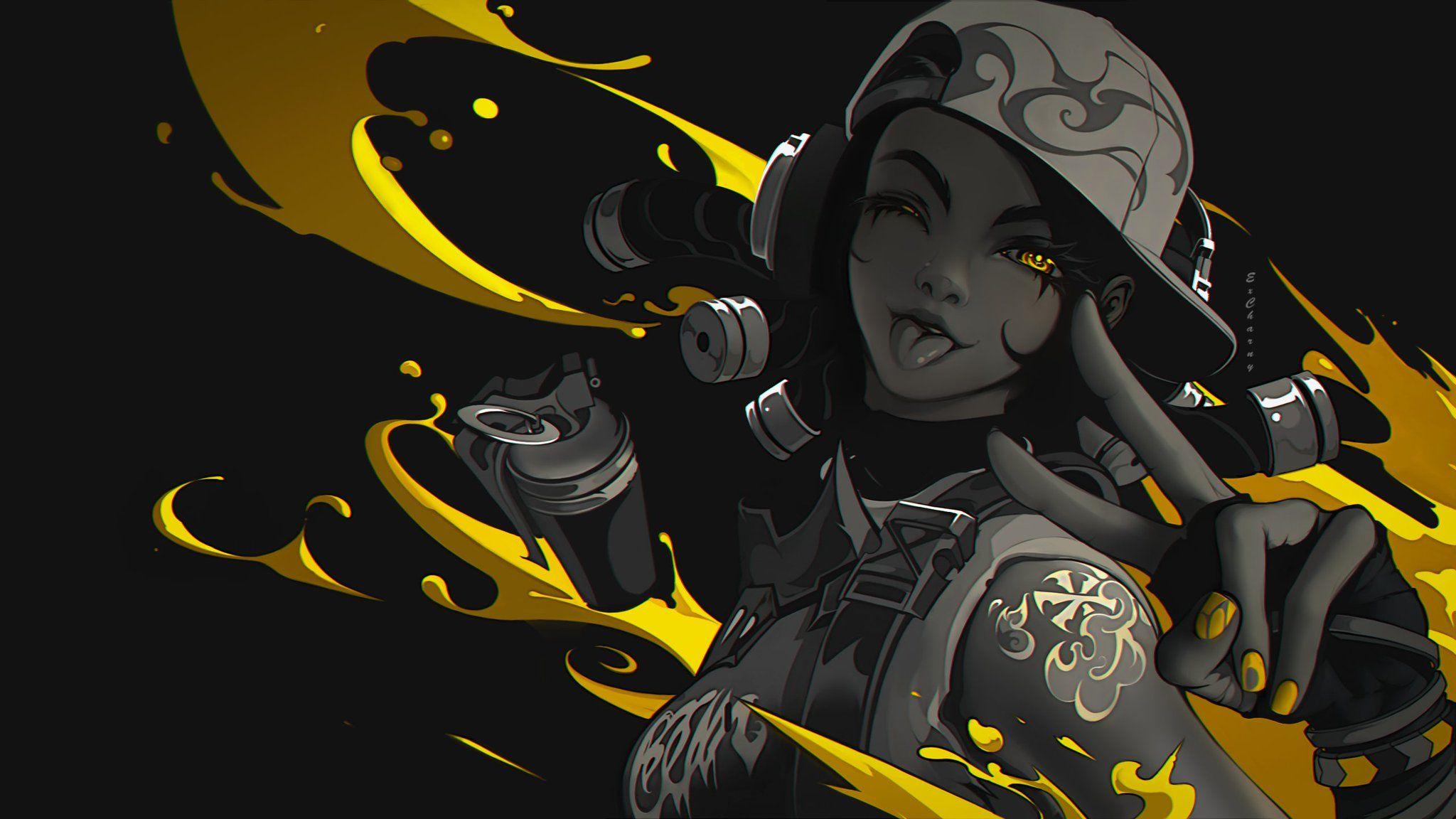 2048x1152 ExCharny Valorant wallpaper, the party girl, Raze For now the last cutesy image planned ( so bear with me ), going for the Cypher next #valorant #raze #fanart #illustration #