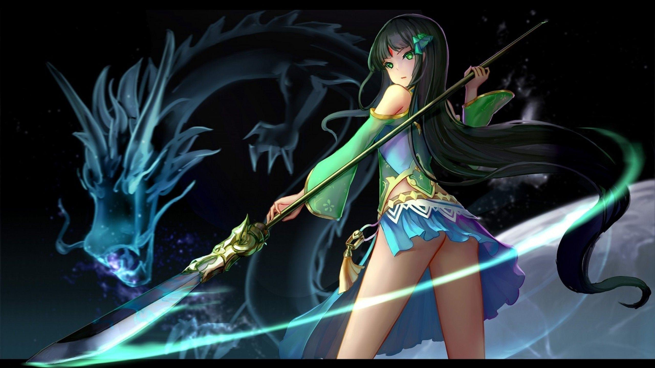 2560x1440 Anime Dragon Girl Wallpaper .