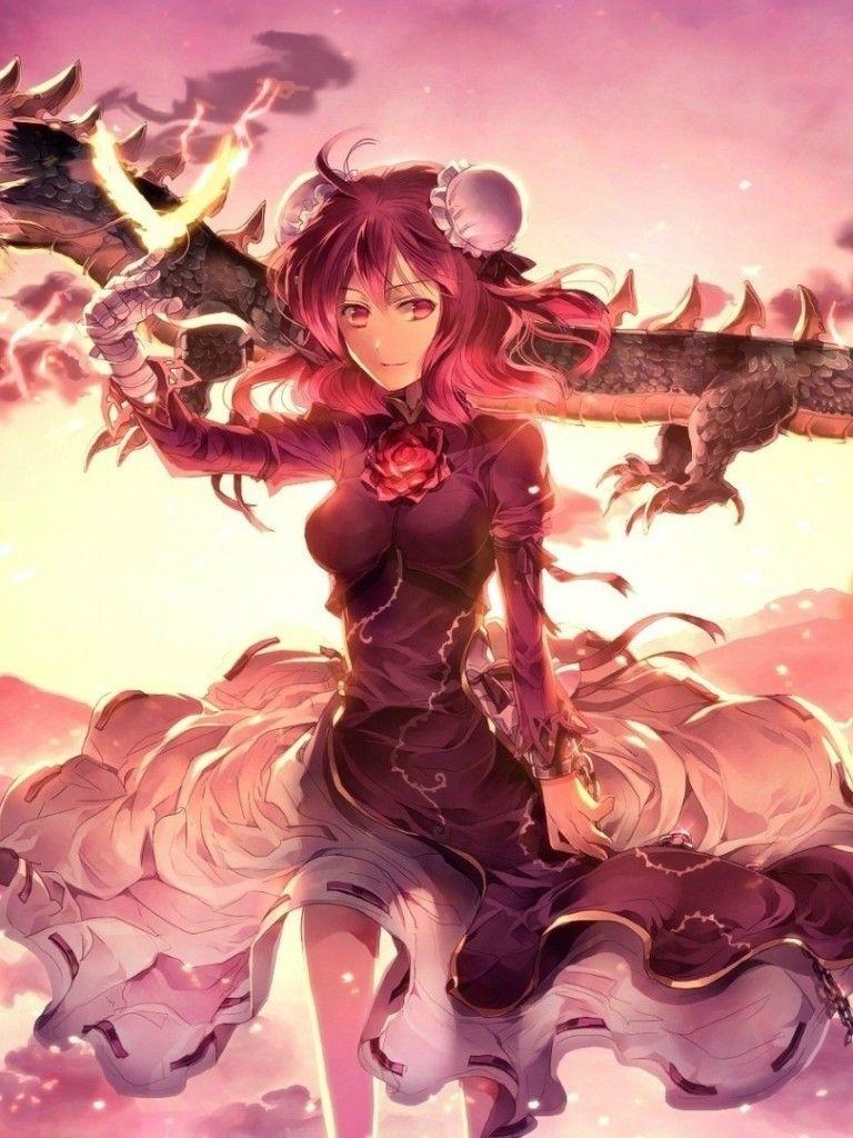 768x1024 Anime Girl Wallpaper Dragon .animenimania.