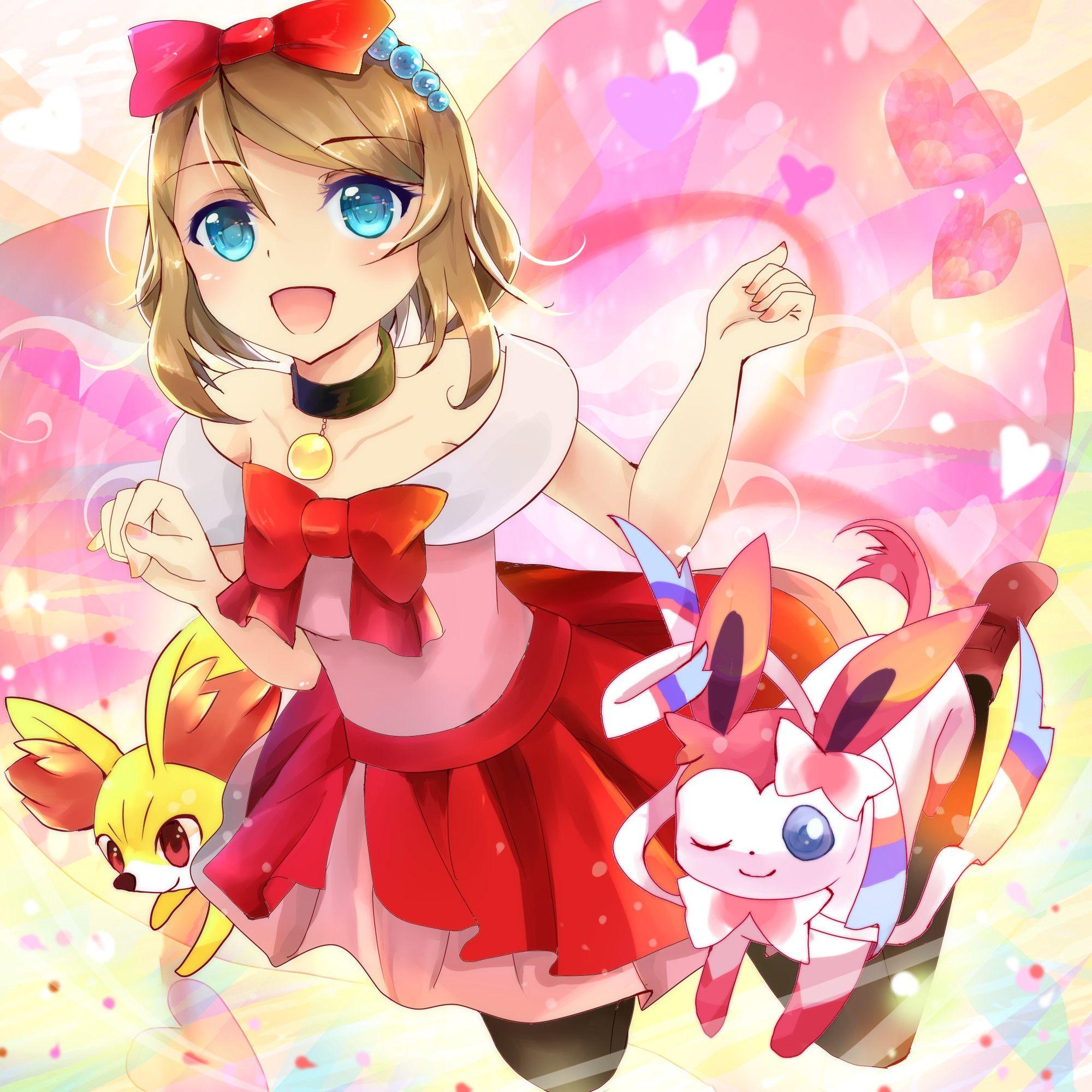2000x2000 Pokemon Ash and Serena Wallpaper Page .line.