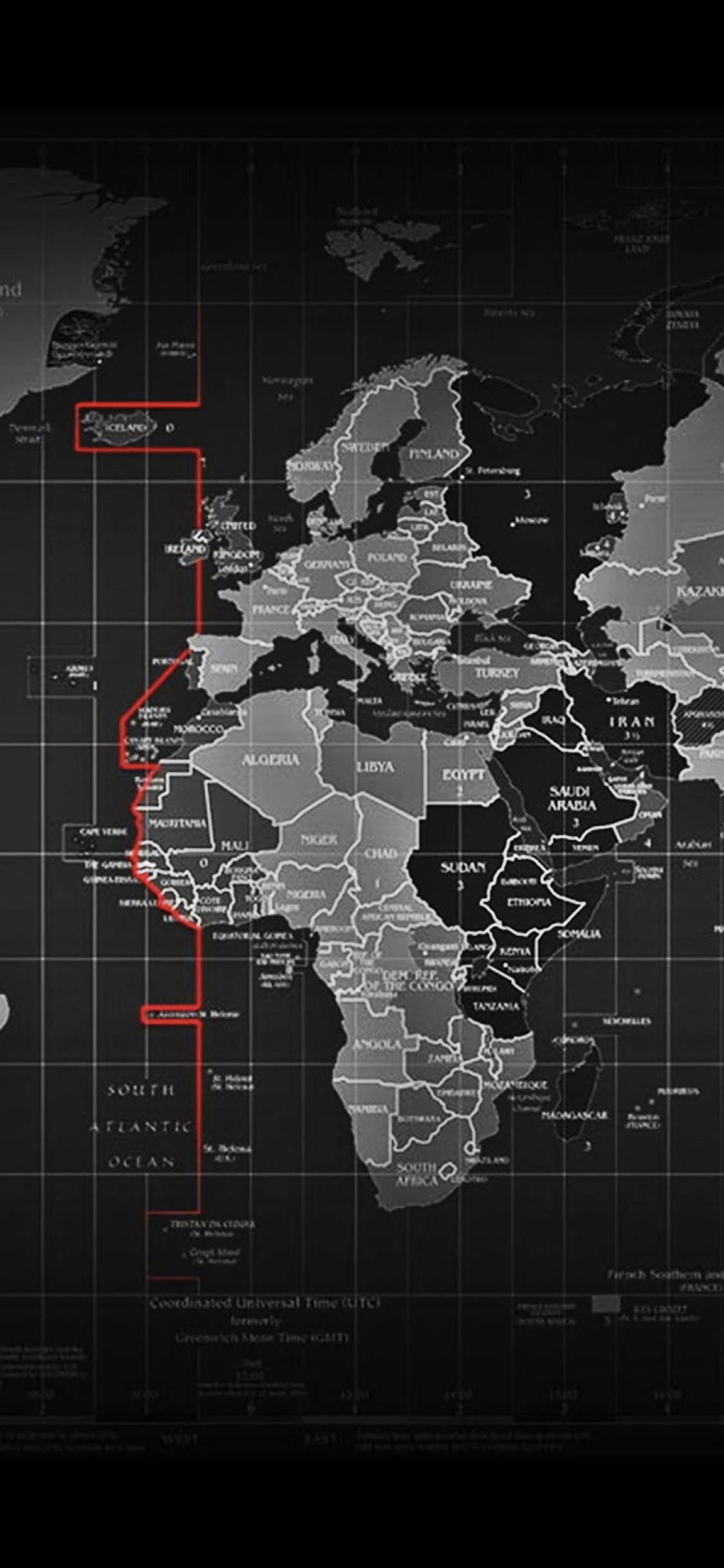 1125x2436 World Map Wallpaper iPhone