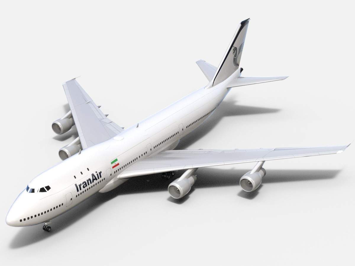 1200x900 Boeing 747 100 Iran Air 3D Modelrenderhub.com · In Stock