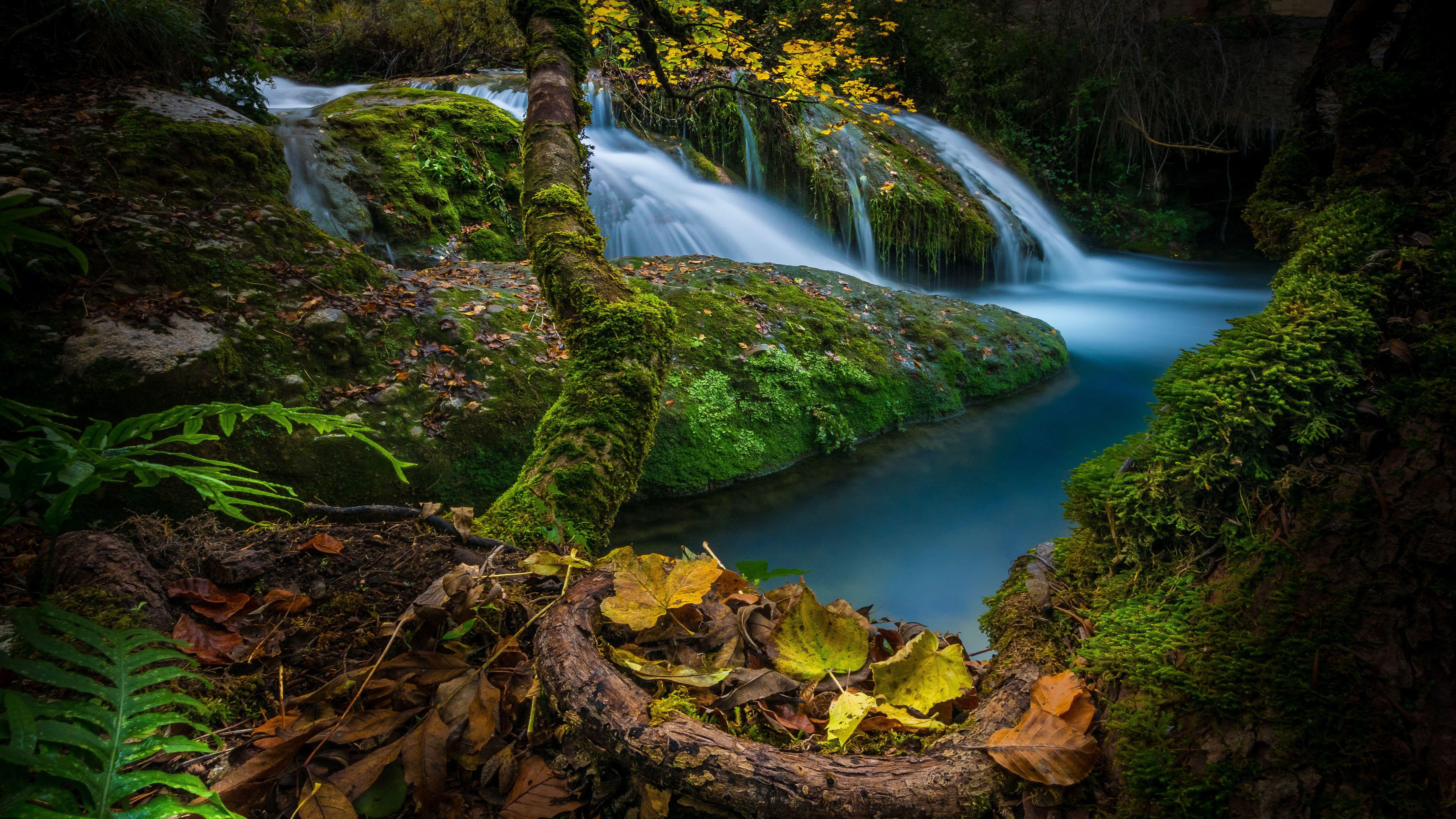 5120x2880 Spain Moss River Waterfall 4K 5K HD .hdwallpaper.in