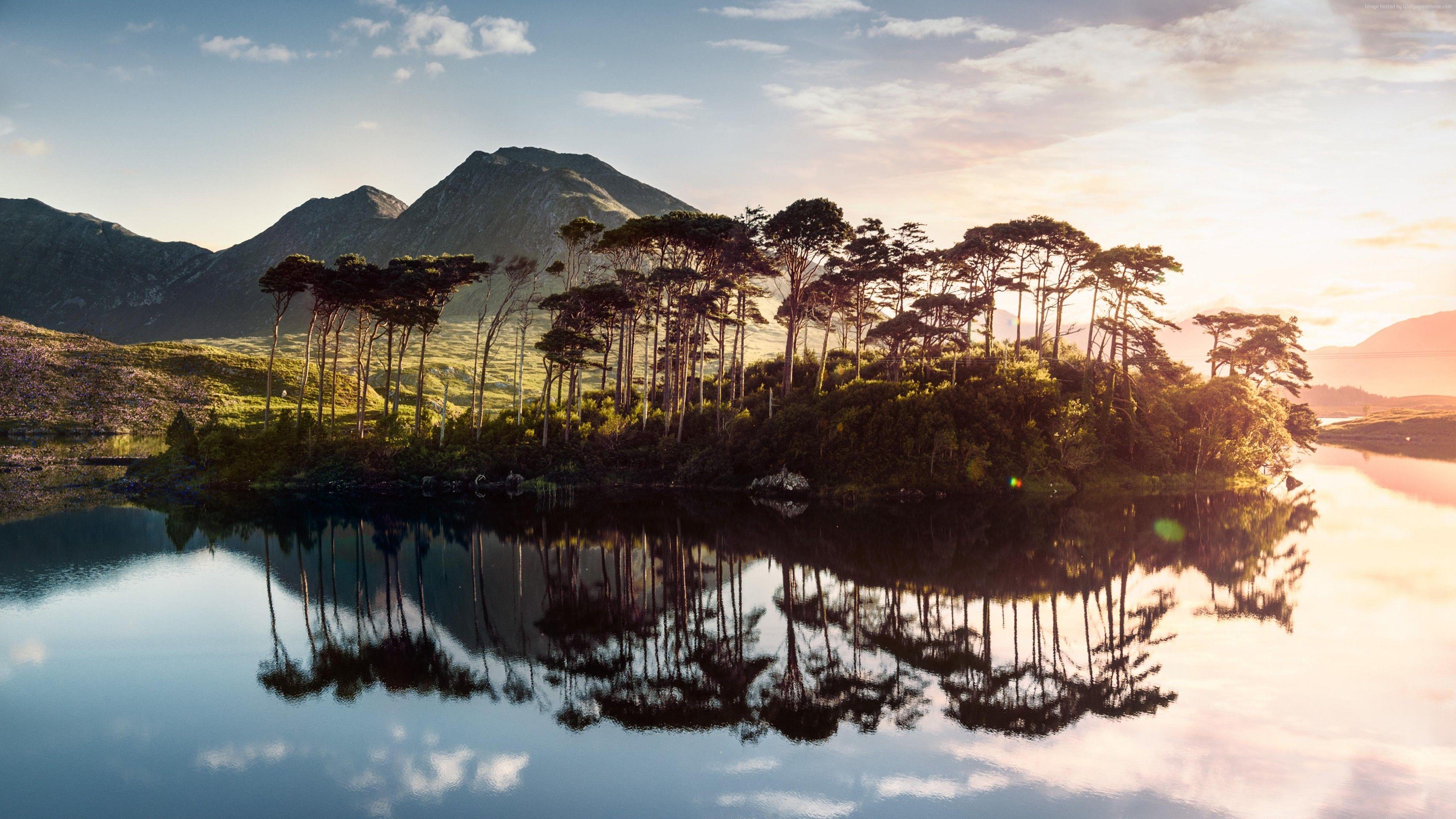3840x2160 Wallpaper Ireland, lake, mountains .