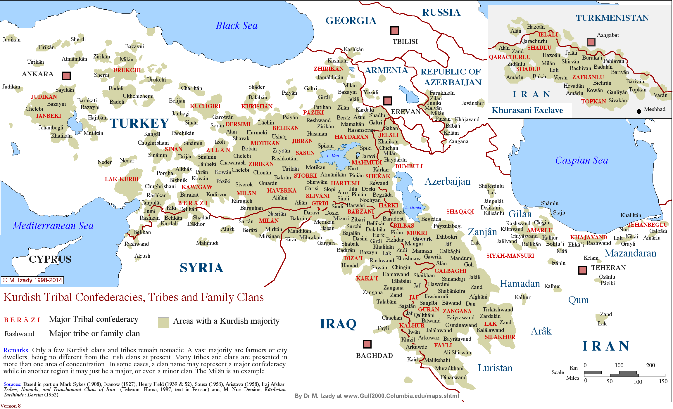 2302x1400 Kurdish Tribes Map .