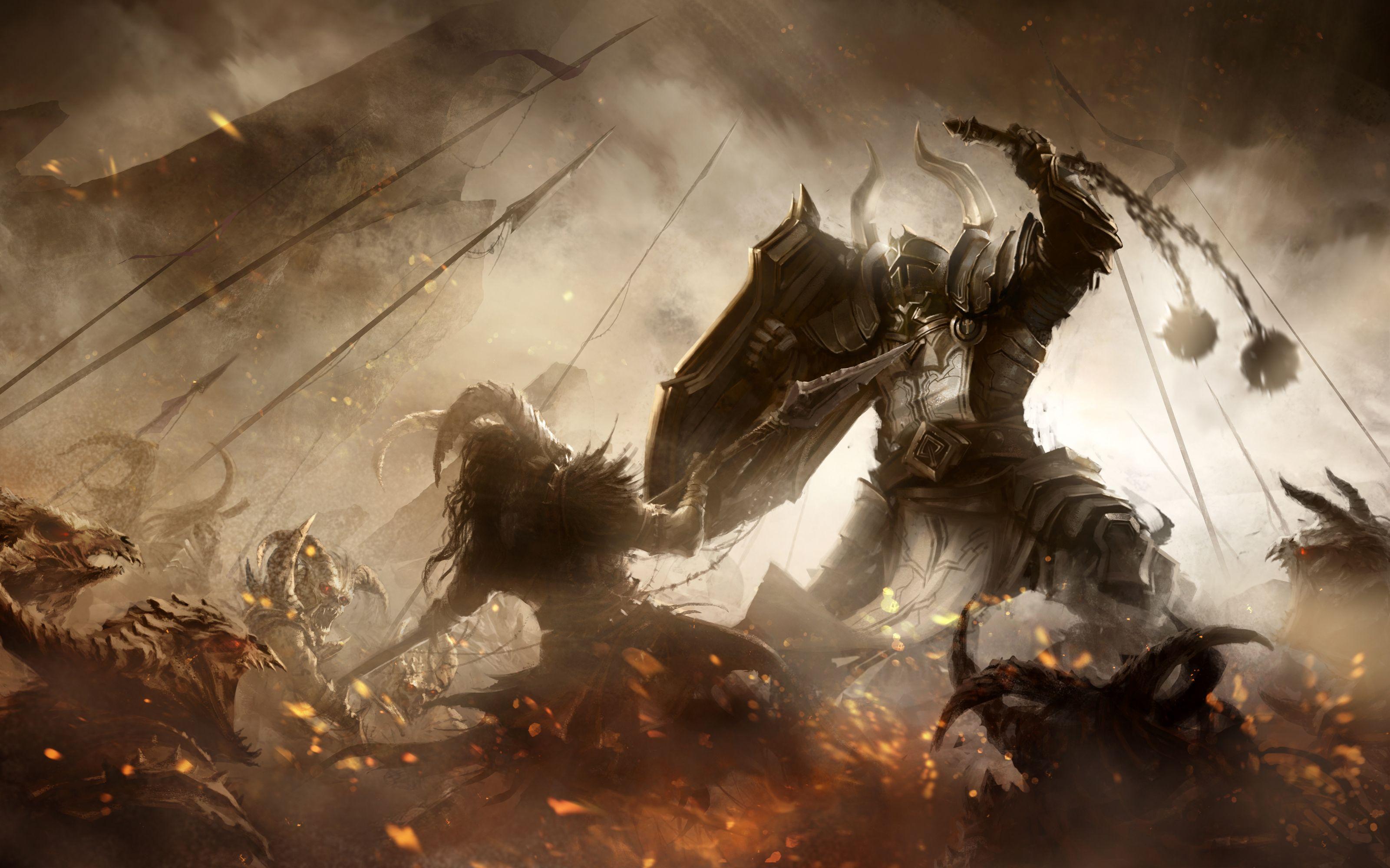 3201x2000 Diablo Fanart Crusader Wallpaper and Free