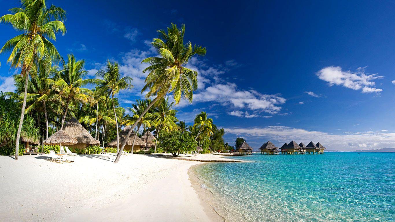 1366x768 Bora Bora Sunset Wallpaper .