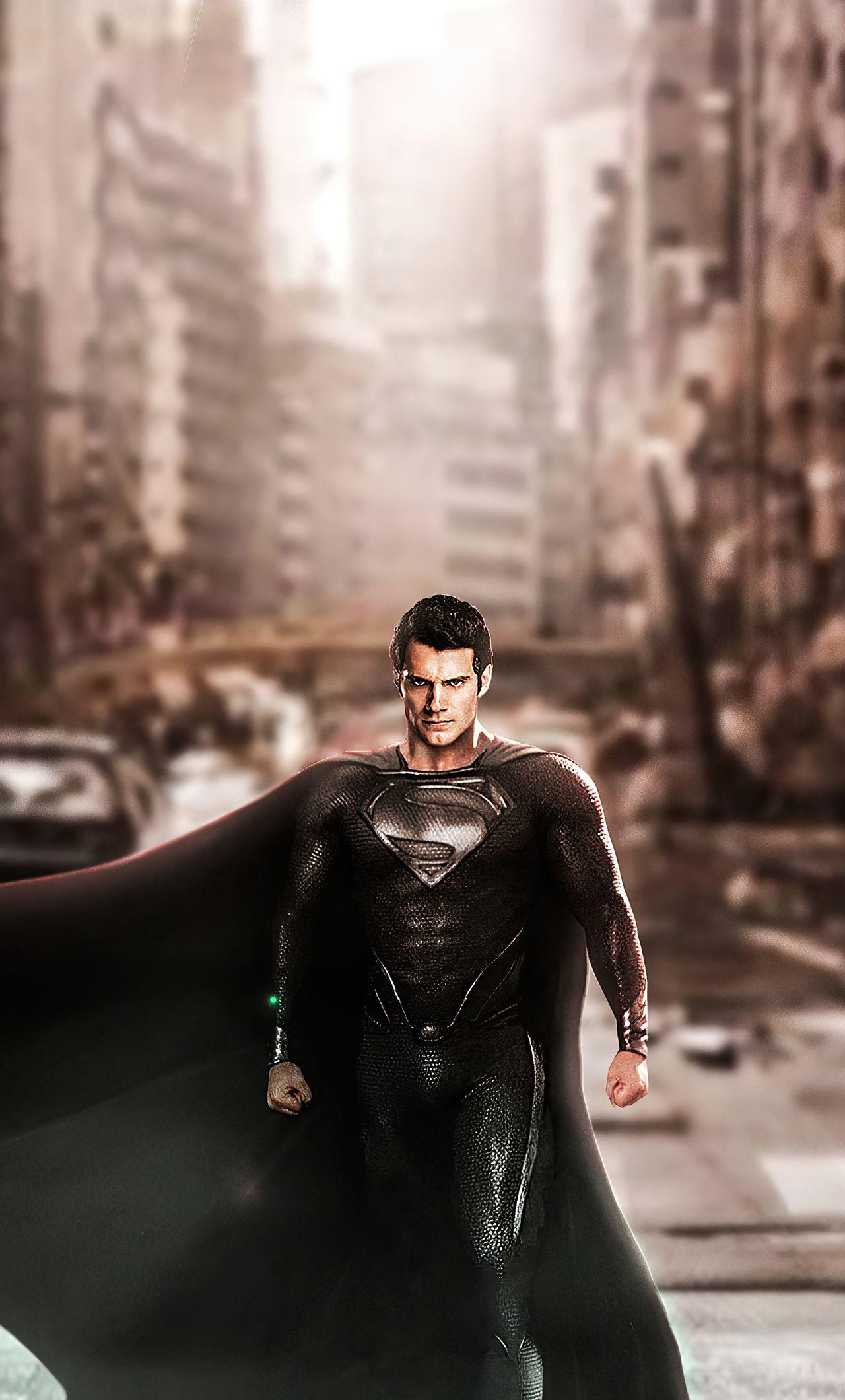 1280x2120 Superman Black Suit Justice .
