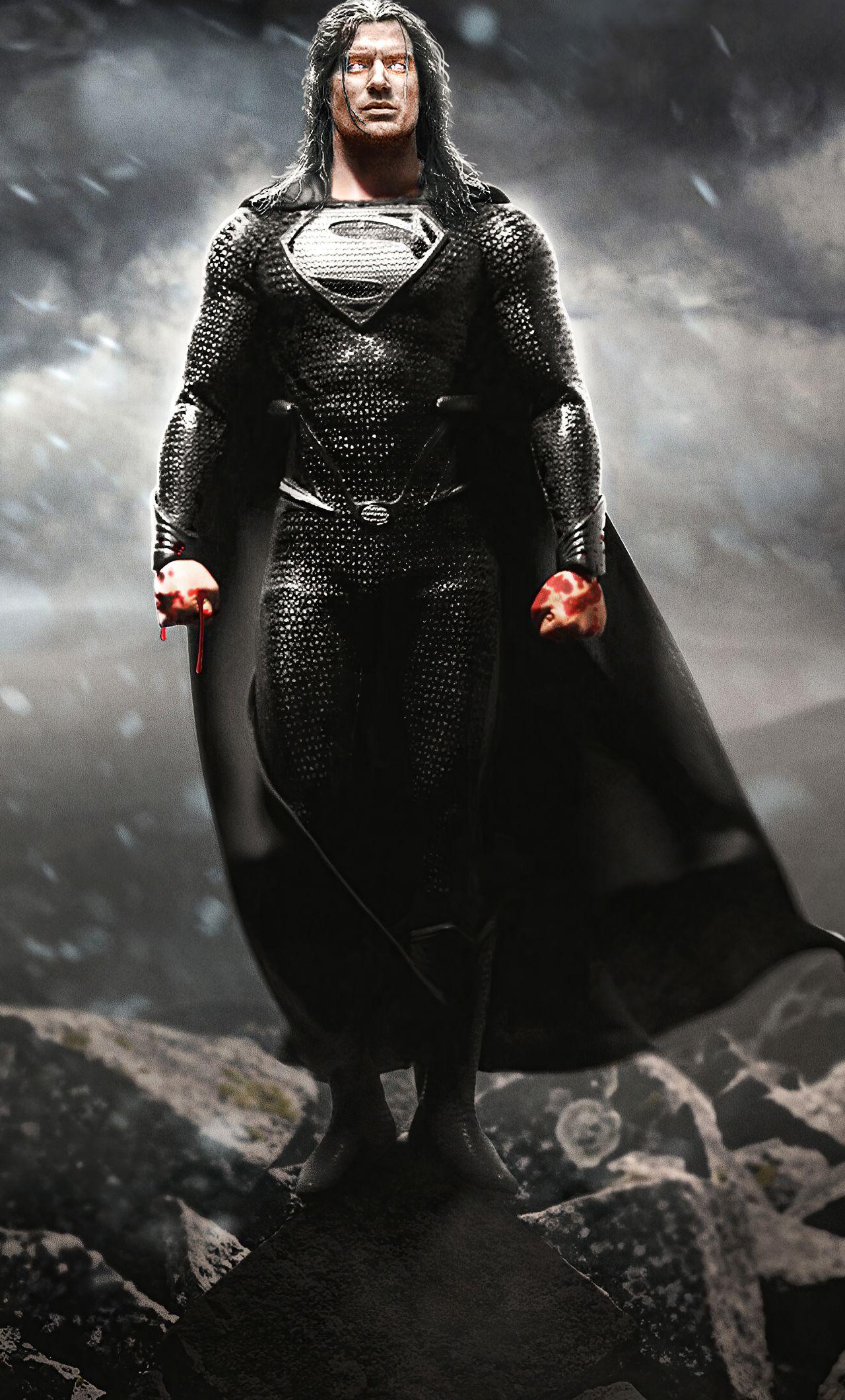 1280x2120 Superman Black Suit 4k iPhone .