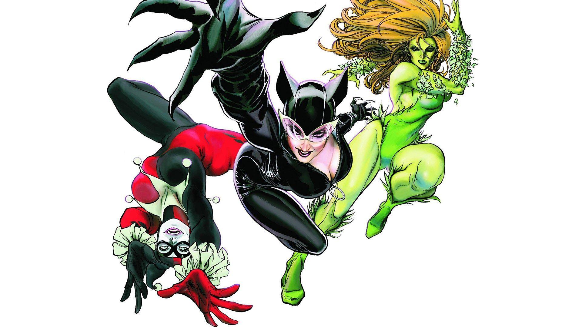 1920x1080 Harley Quinn Catwoman And Poison Ivy .