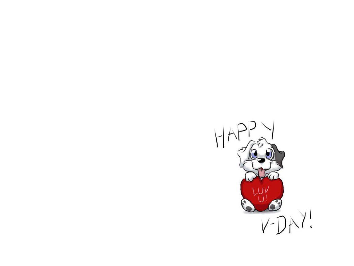 1152x864 Valentine's happy dog wallpaper. Valentine's happy dog